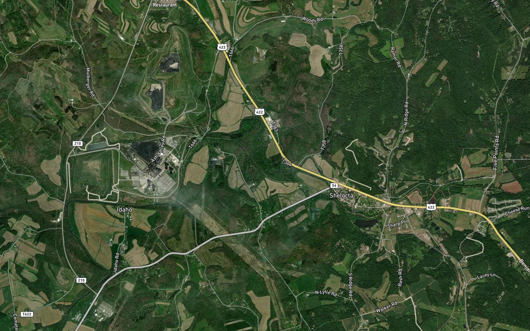 Satellite map of the Walker Run