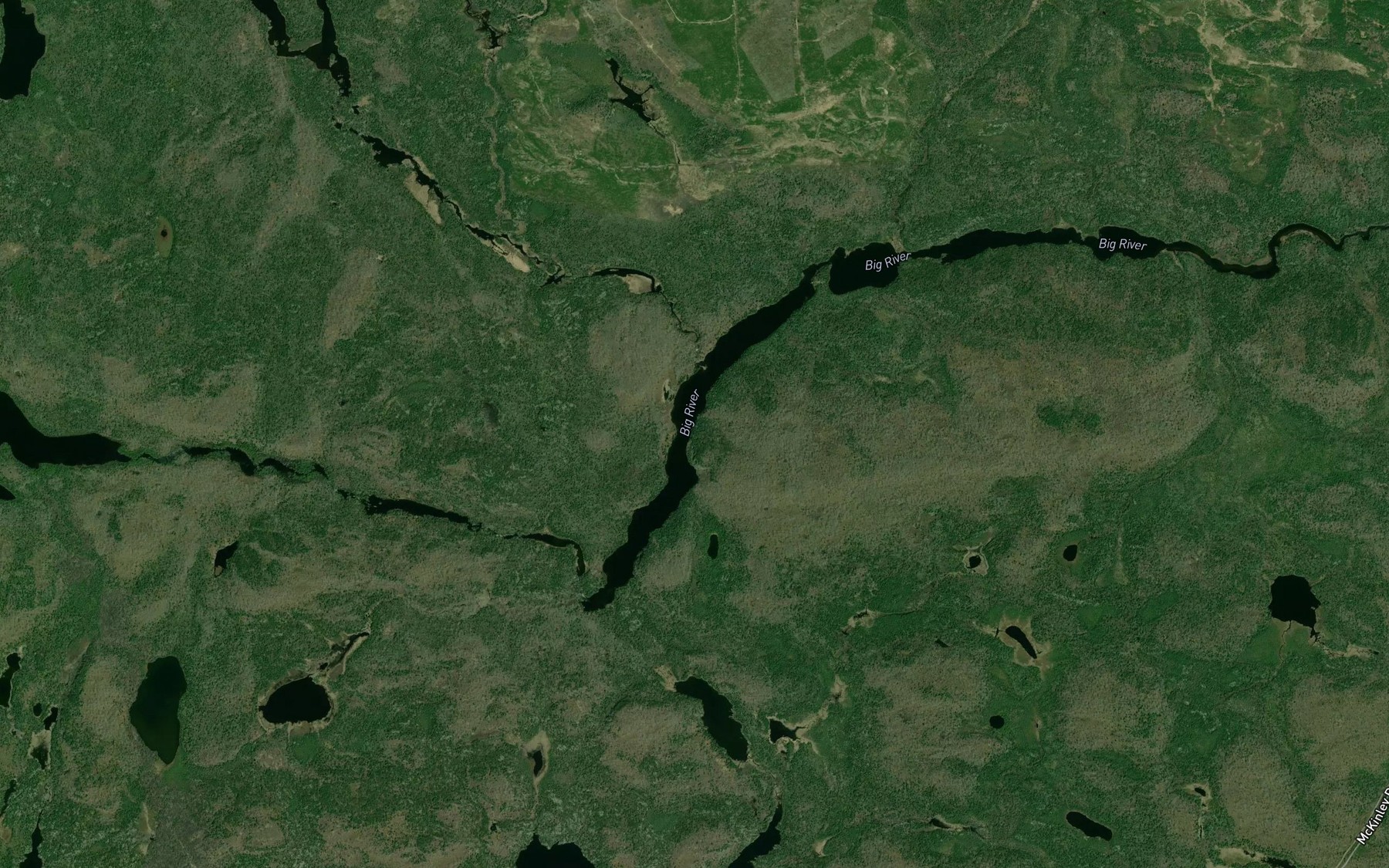 Satellite map of the Upper Pawshowconk Lake