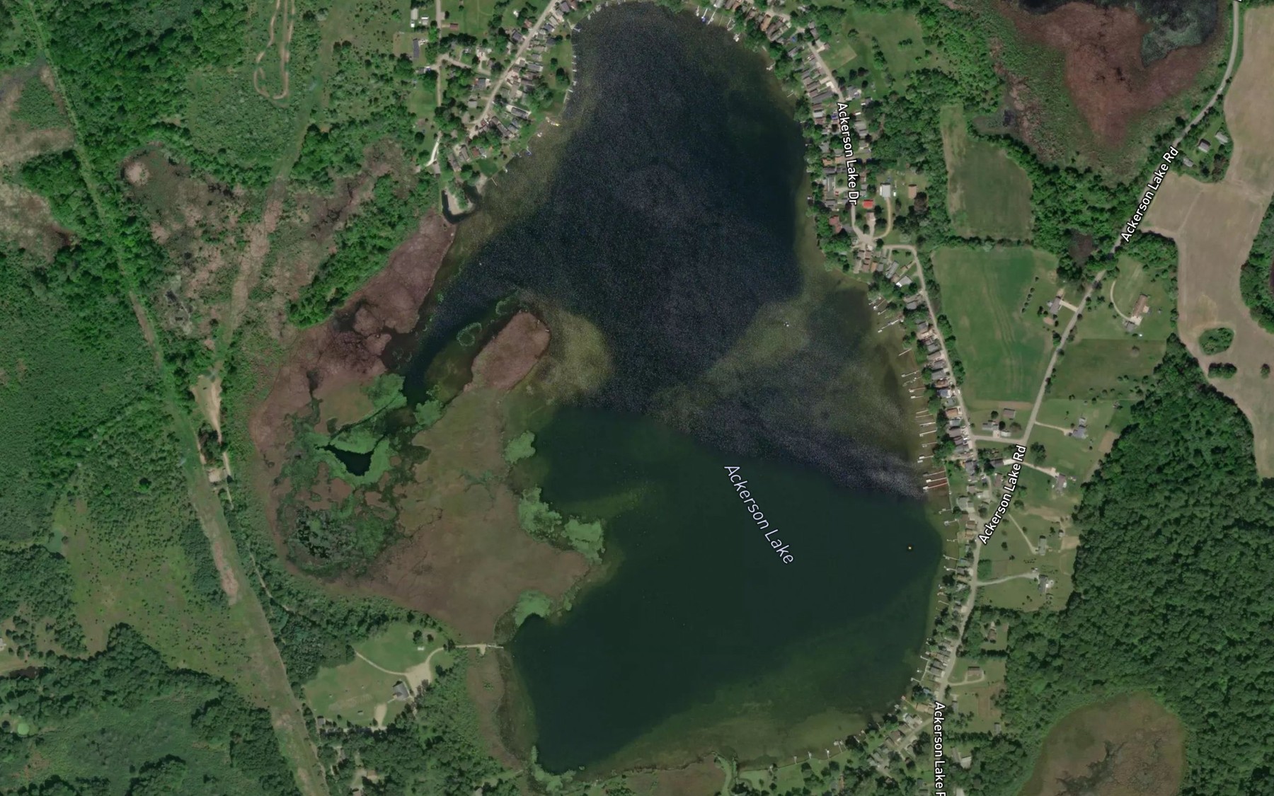 Satellite map of the Ackerson Lake