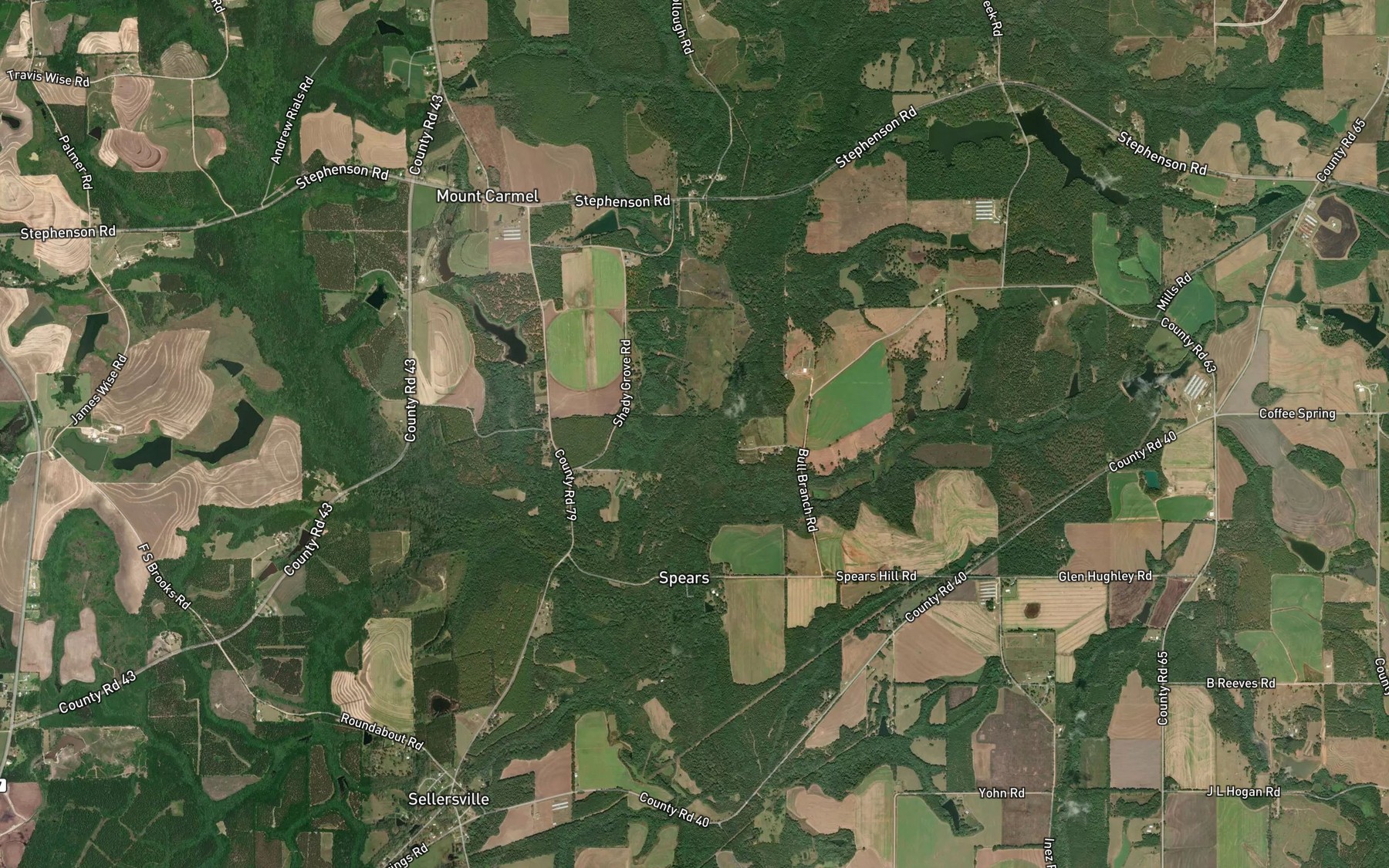Satellite map of the Bull Branch