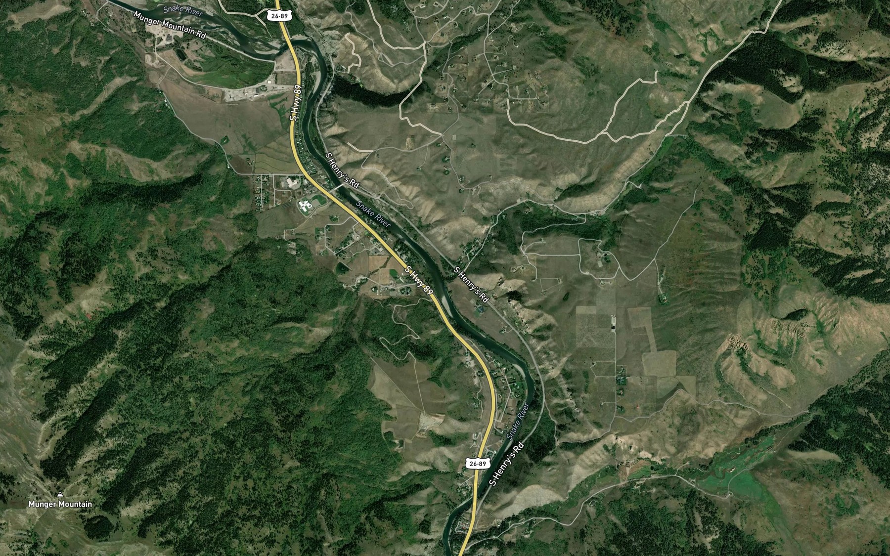 Satellite map of the Porcupine Creek