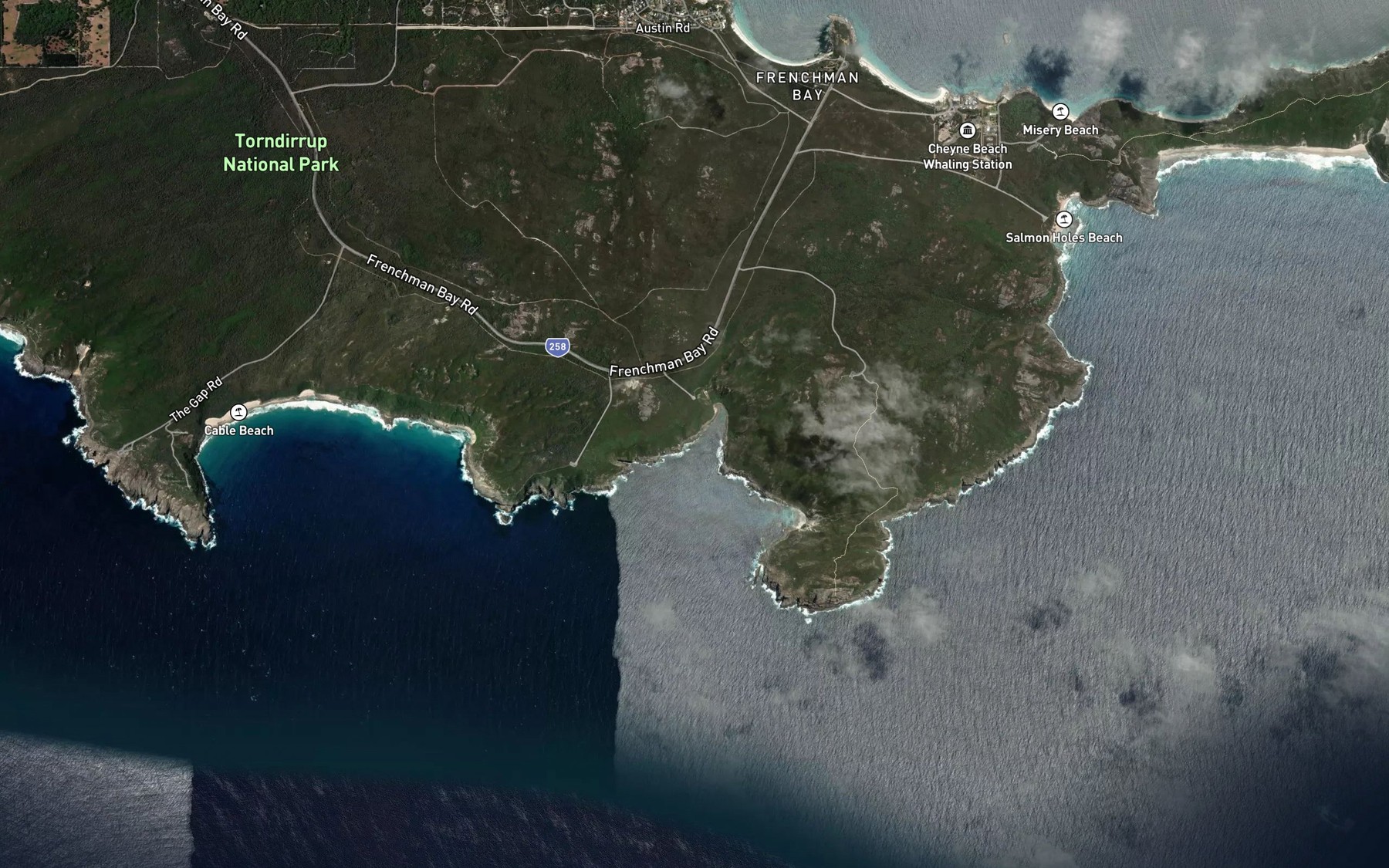 Satellite map of the Jimmy Newells Harbour