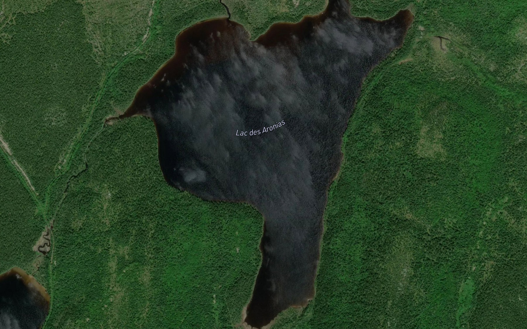 Satellite map of the Lac des Aronias