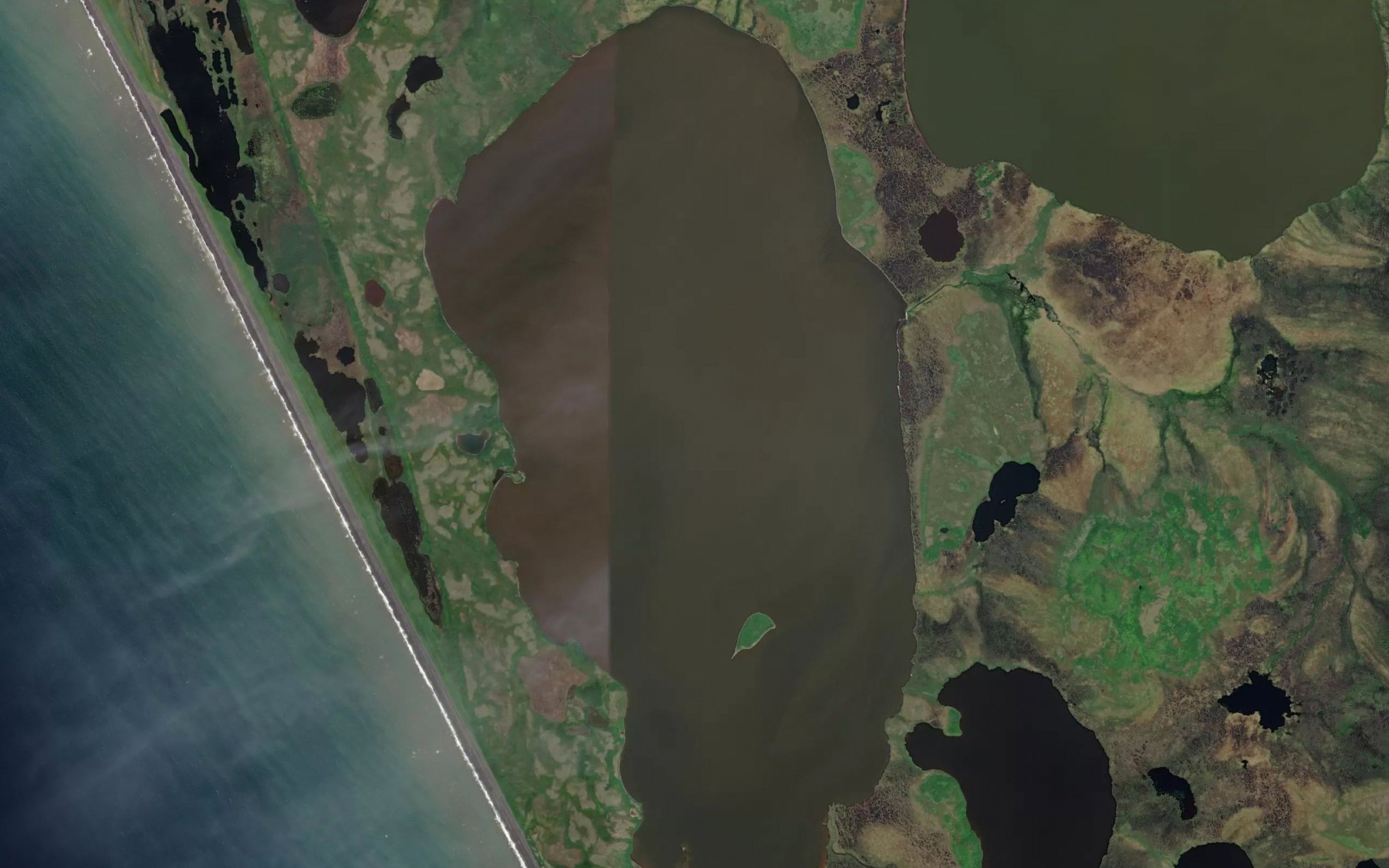 Satellite map of the Kikertalik Lake