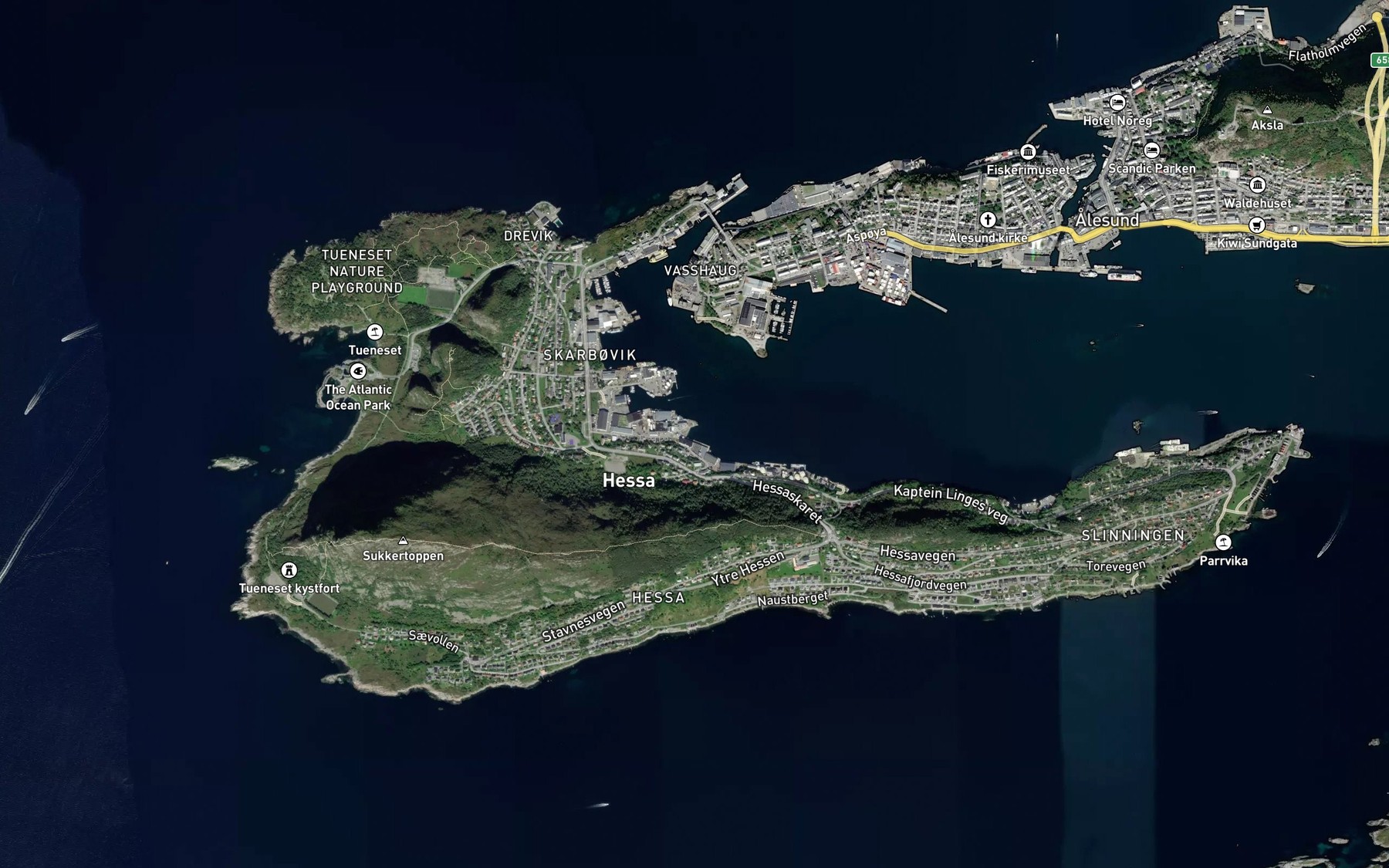Satellite map of the Kleivevagen