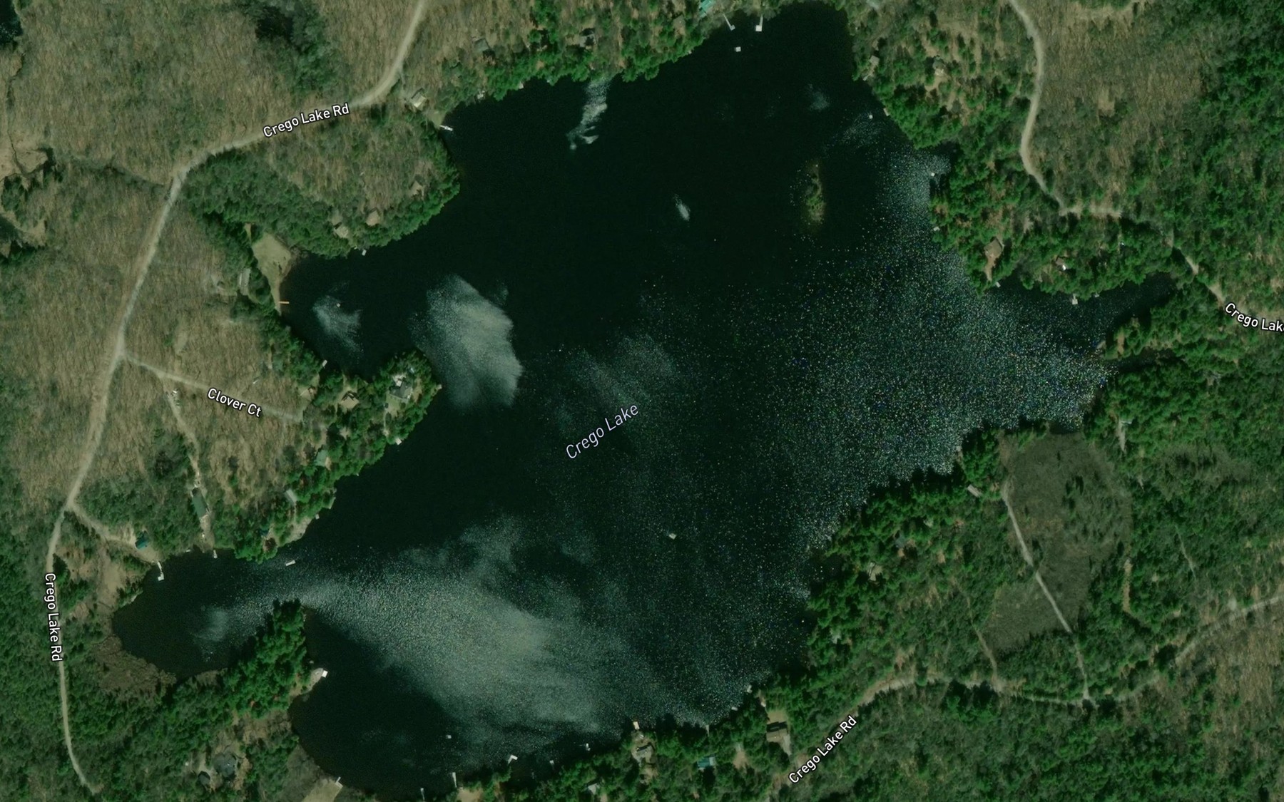 Satellite map of the Crego Lake
