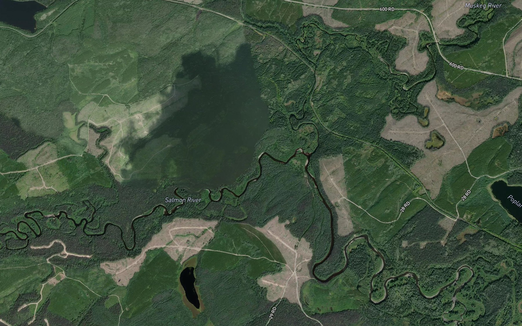 Satellite map of the Muskeg River