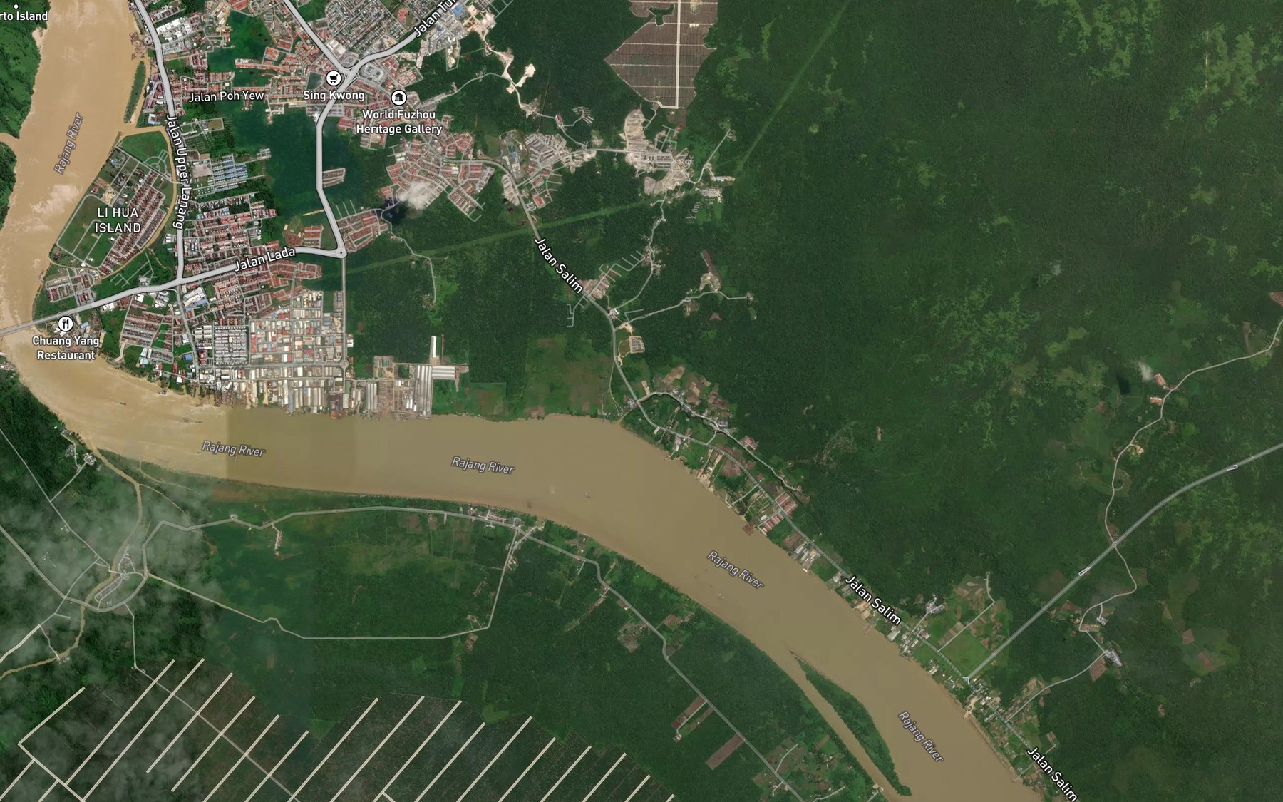 Satellite map of the Sungai Salim Satu