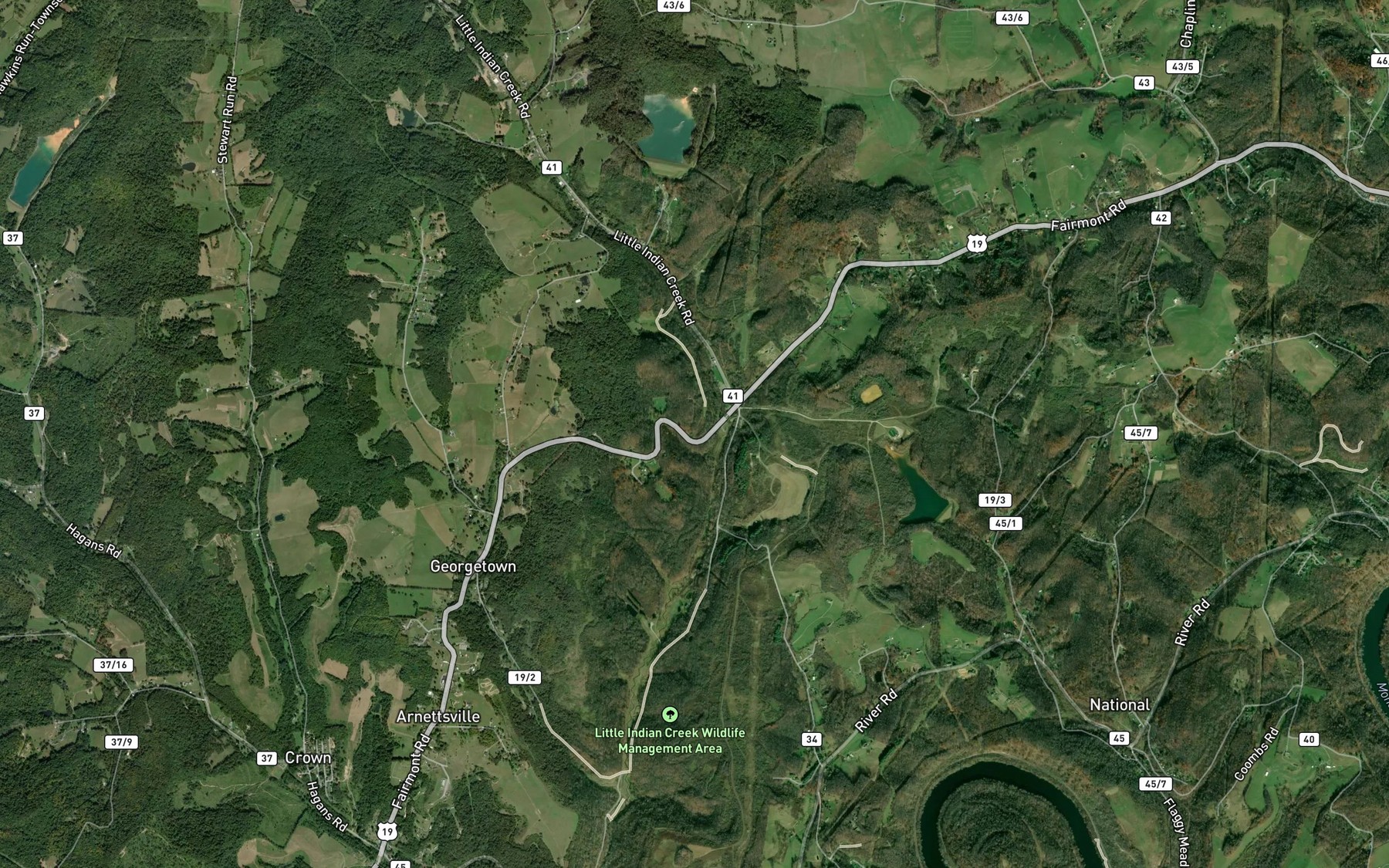 Satellite map of the Baker Spring