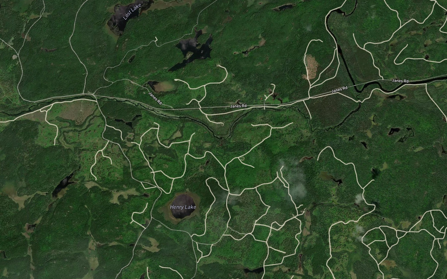 Satellite map of the Henry Creek