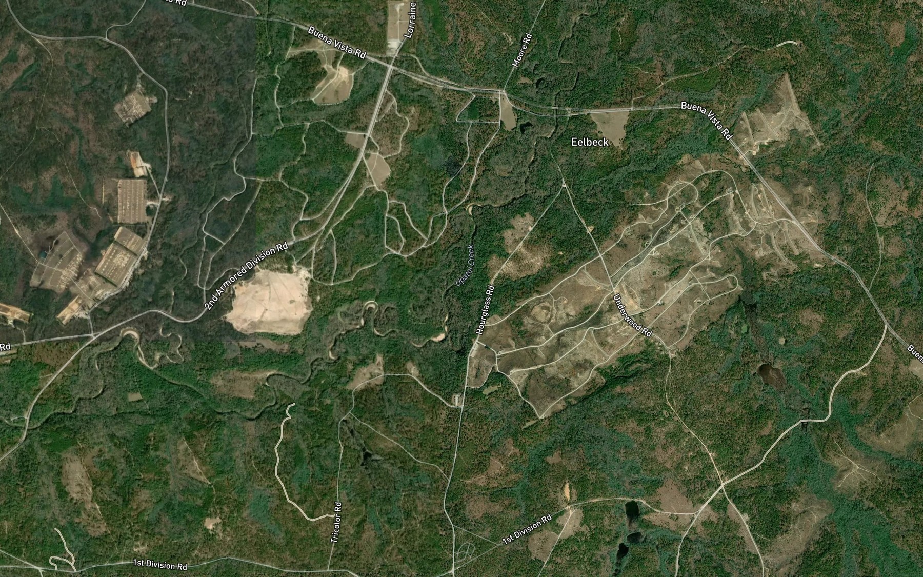 Satellite map of the Bonham Creek