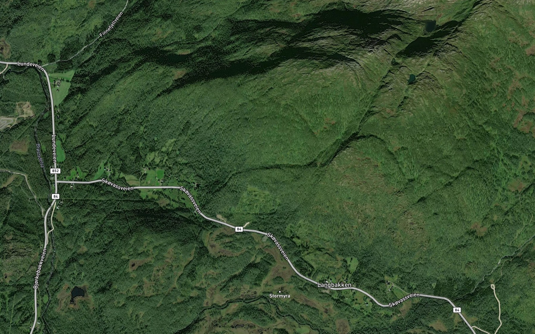 Satellite map of the Skarelva
