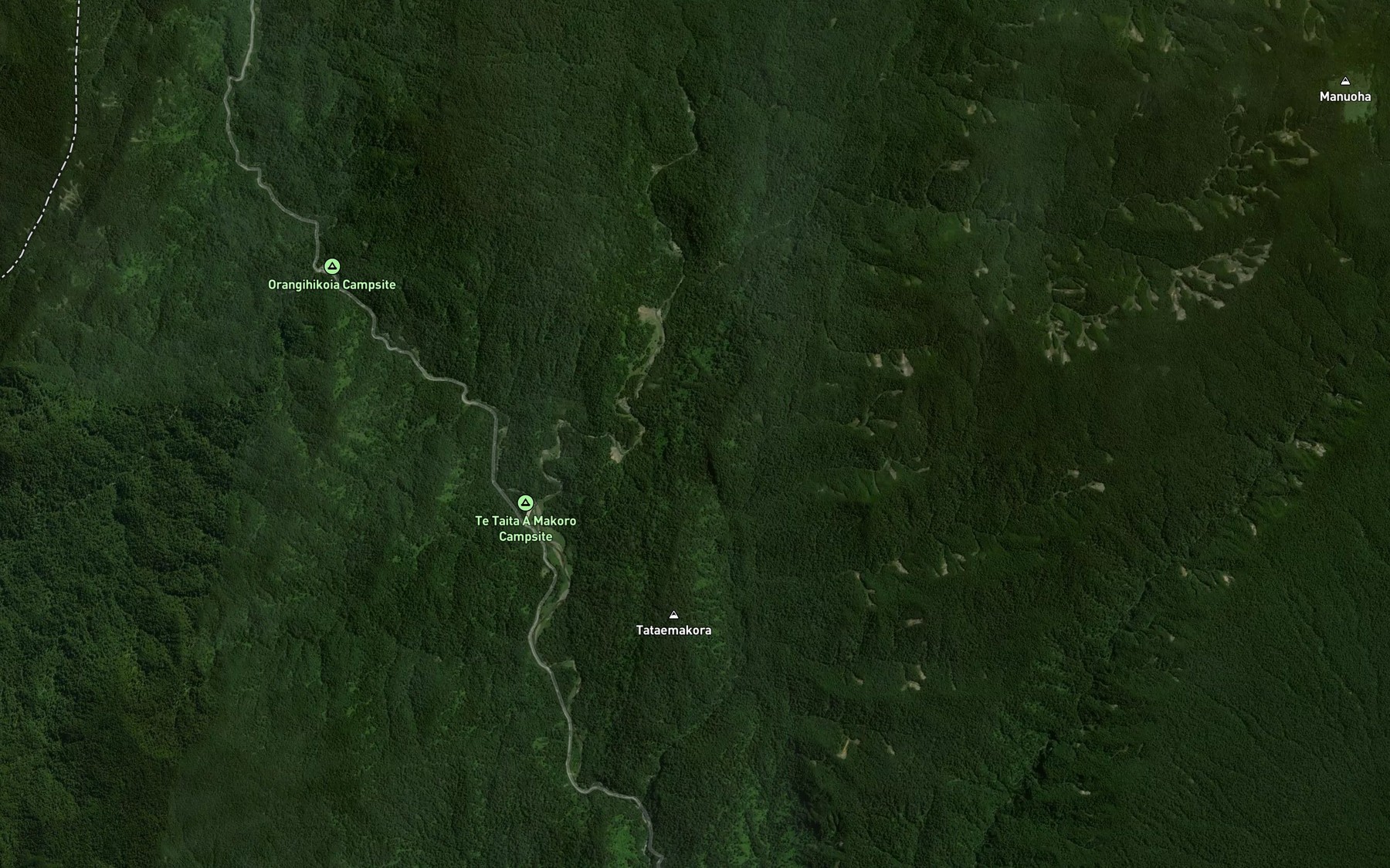 Satellite map of the Te Punaotehouhi Stream