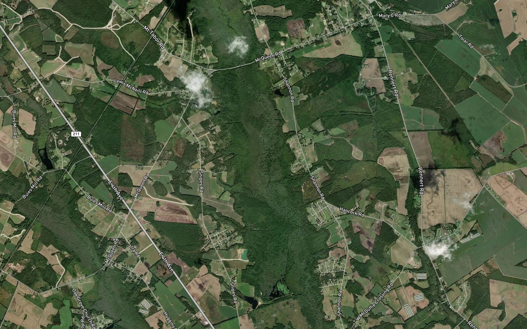 Satellite map of the Humphrey Branch