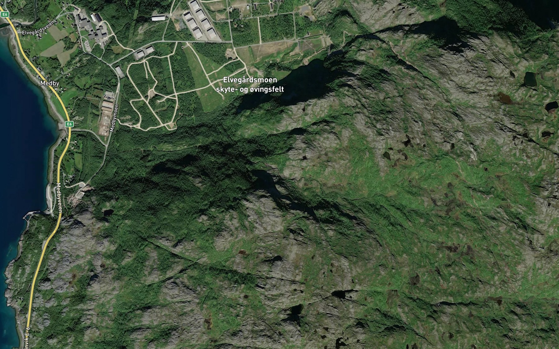 Satellite map of the Skardelva
