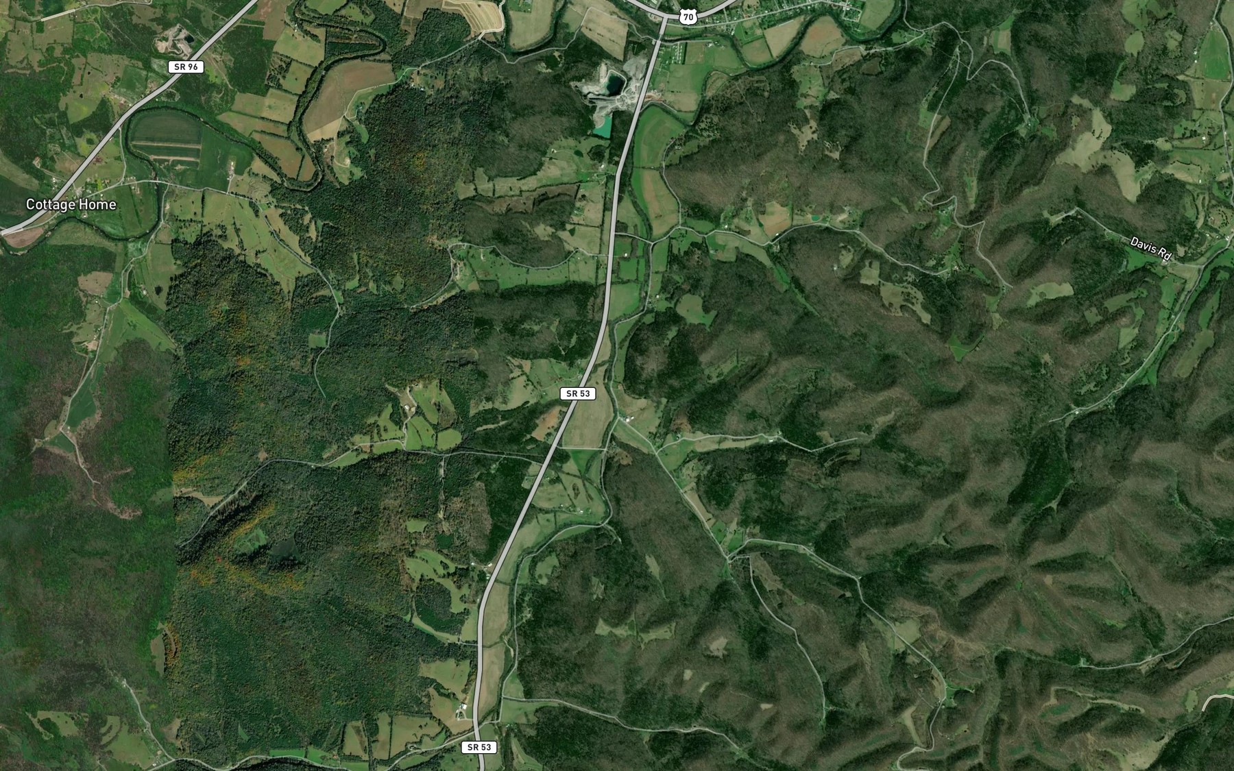 Satellite map of the Blue Spring