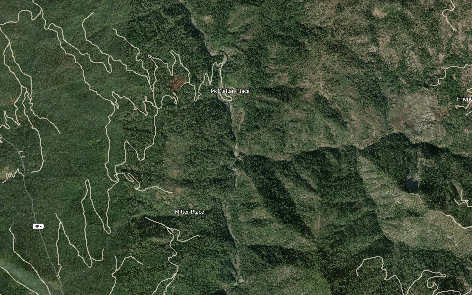 Satellite map of the Plummer Creek
