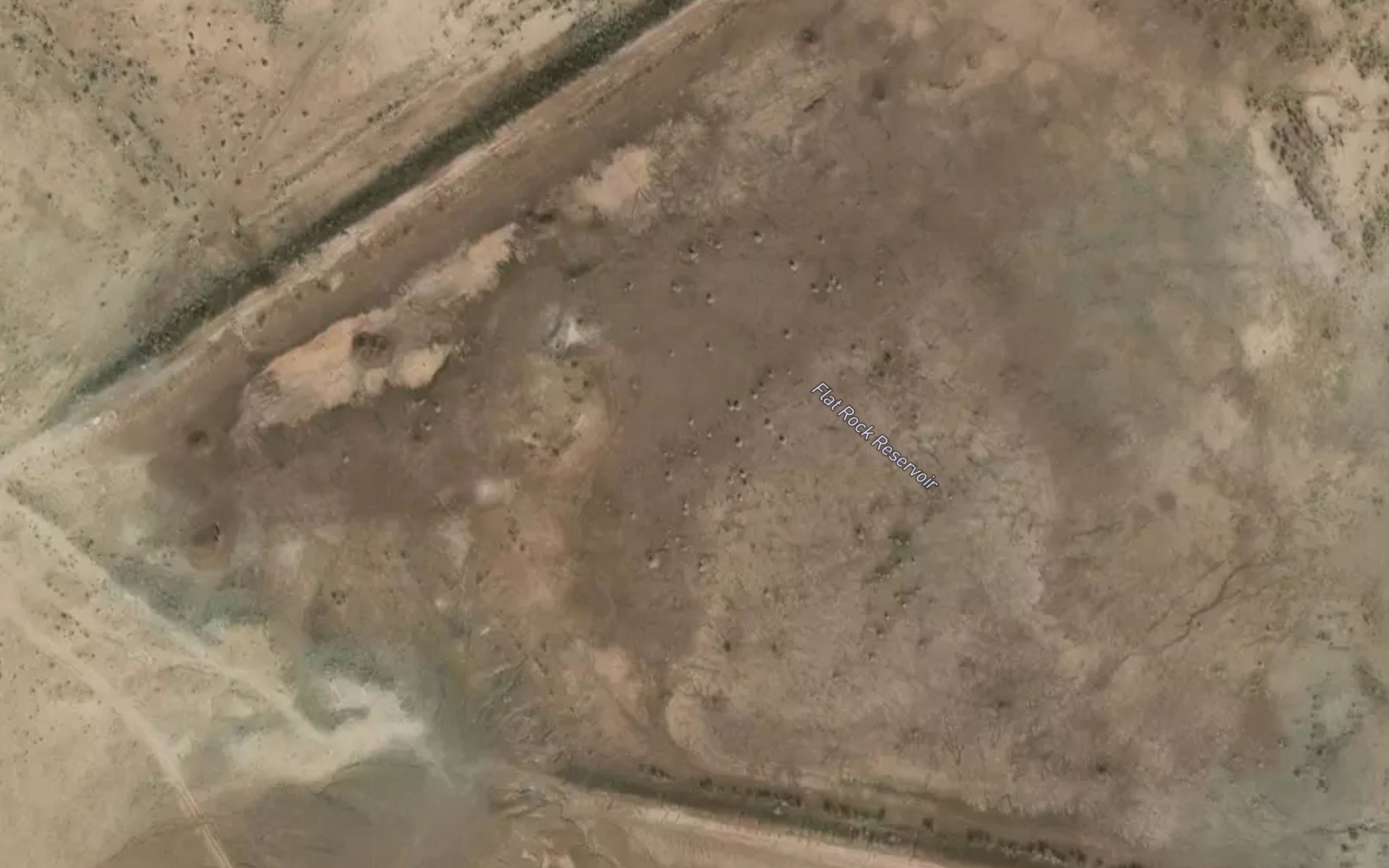 Satellite map of the Flat Rock Reservoir