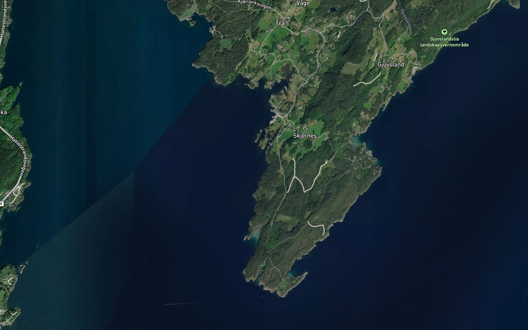 Satellite map of the Sandvik