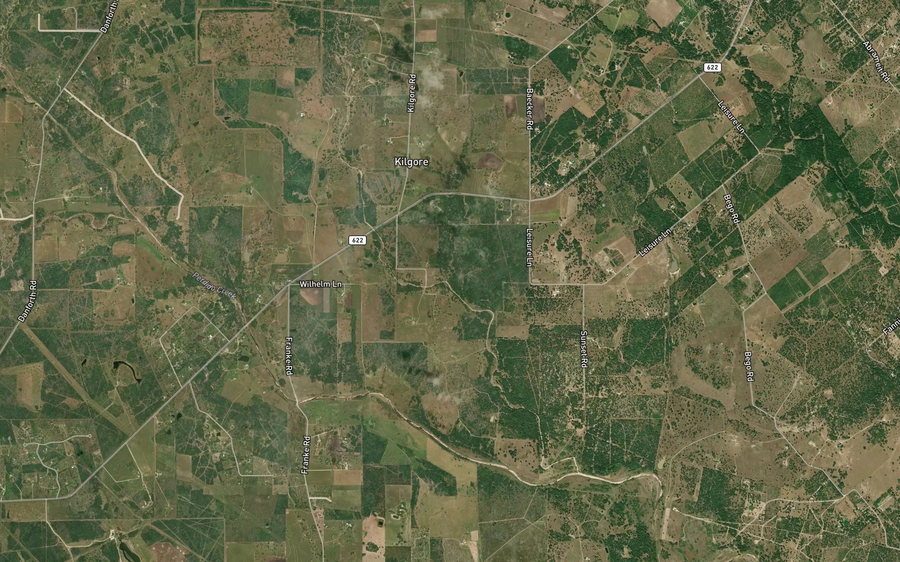 Satellite map of the Blue Branch