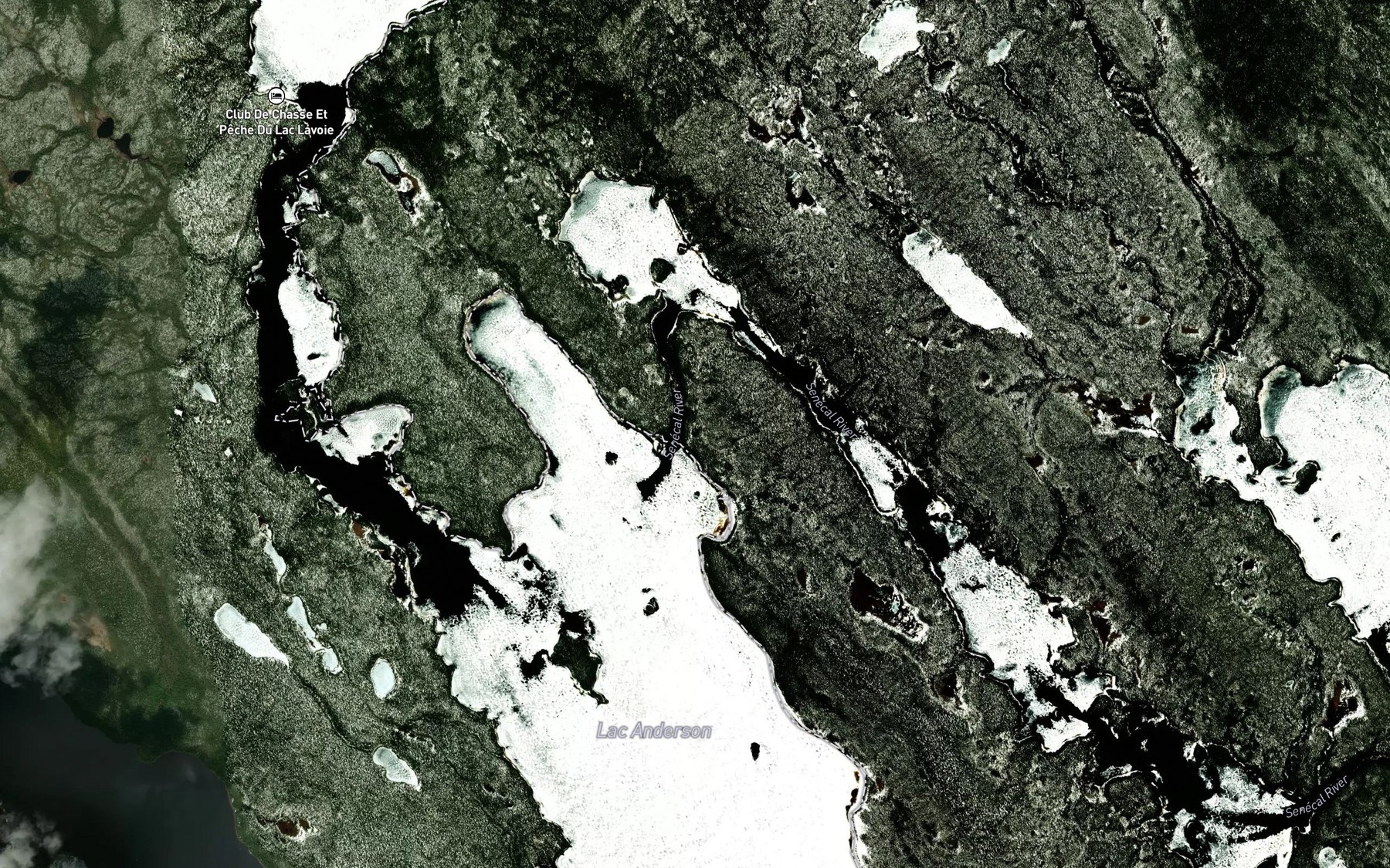 Satellite map of the Riviere Senecal