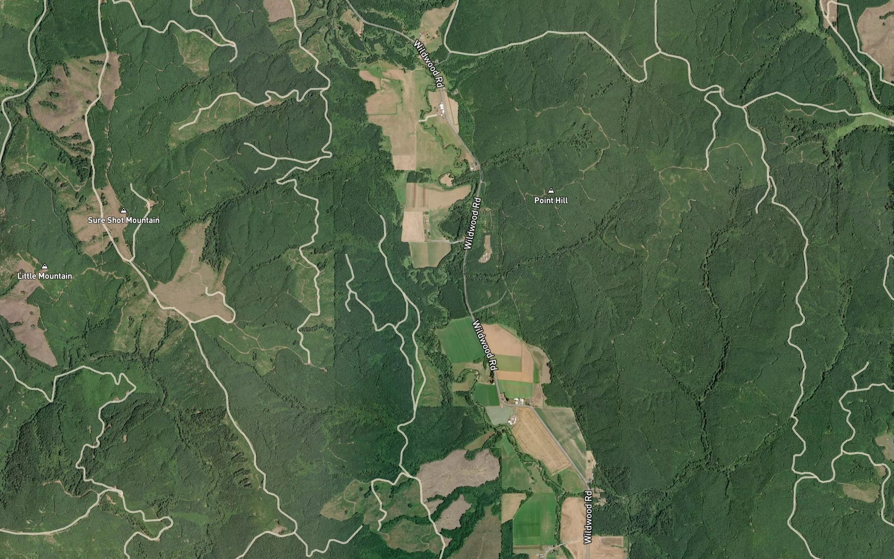 Satellite map of the Sears Creek
