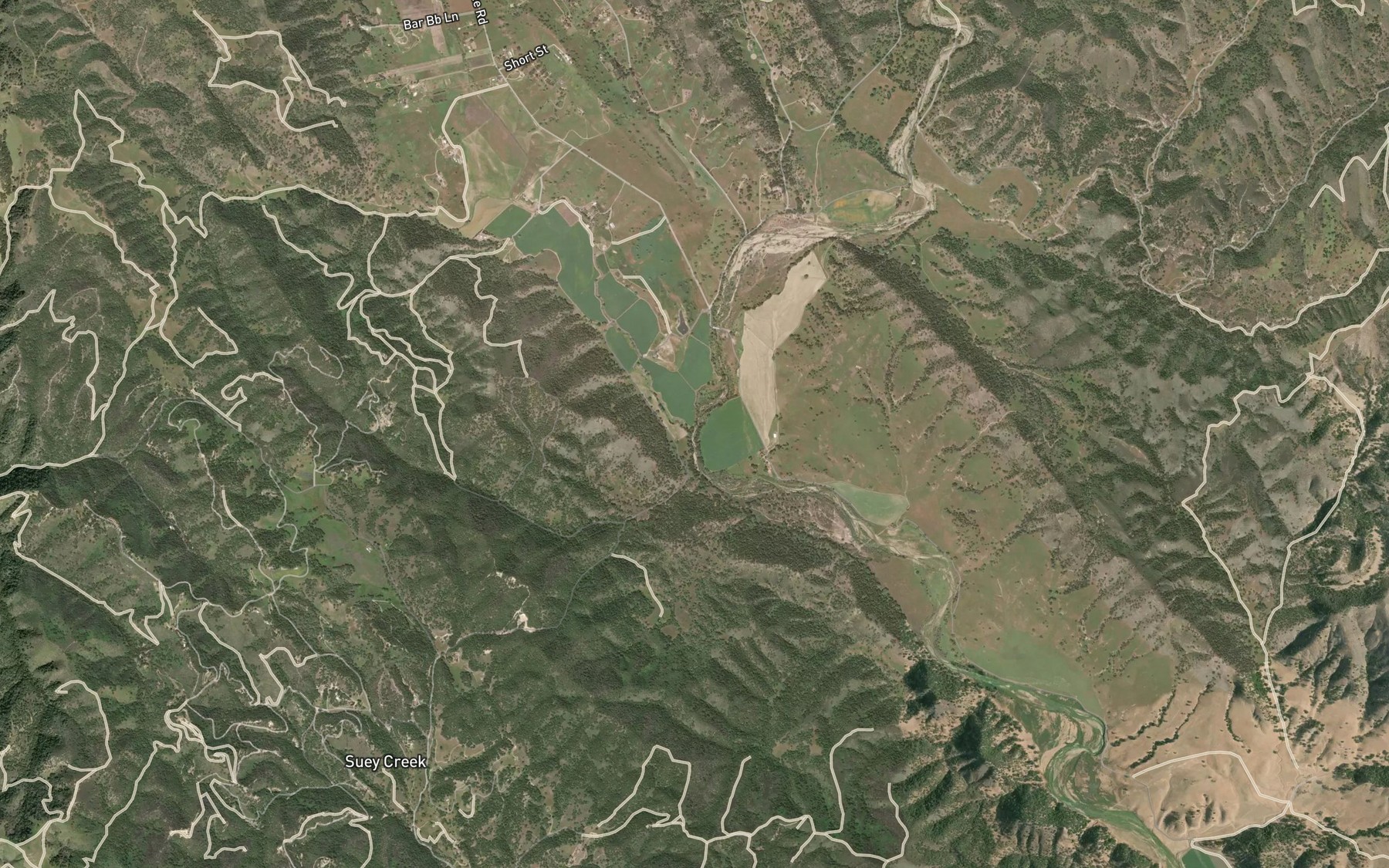 Satellite map of the Huasna Creek