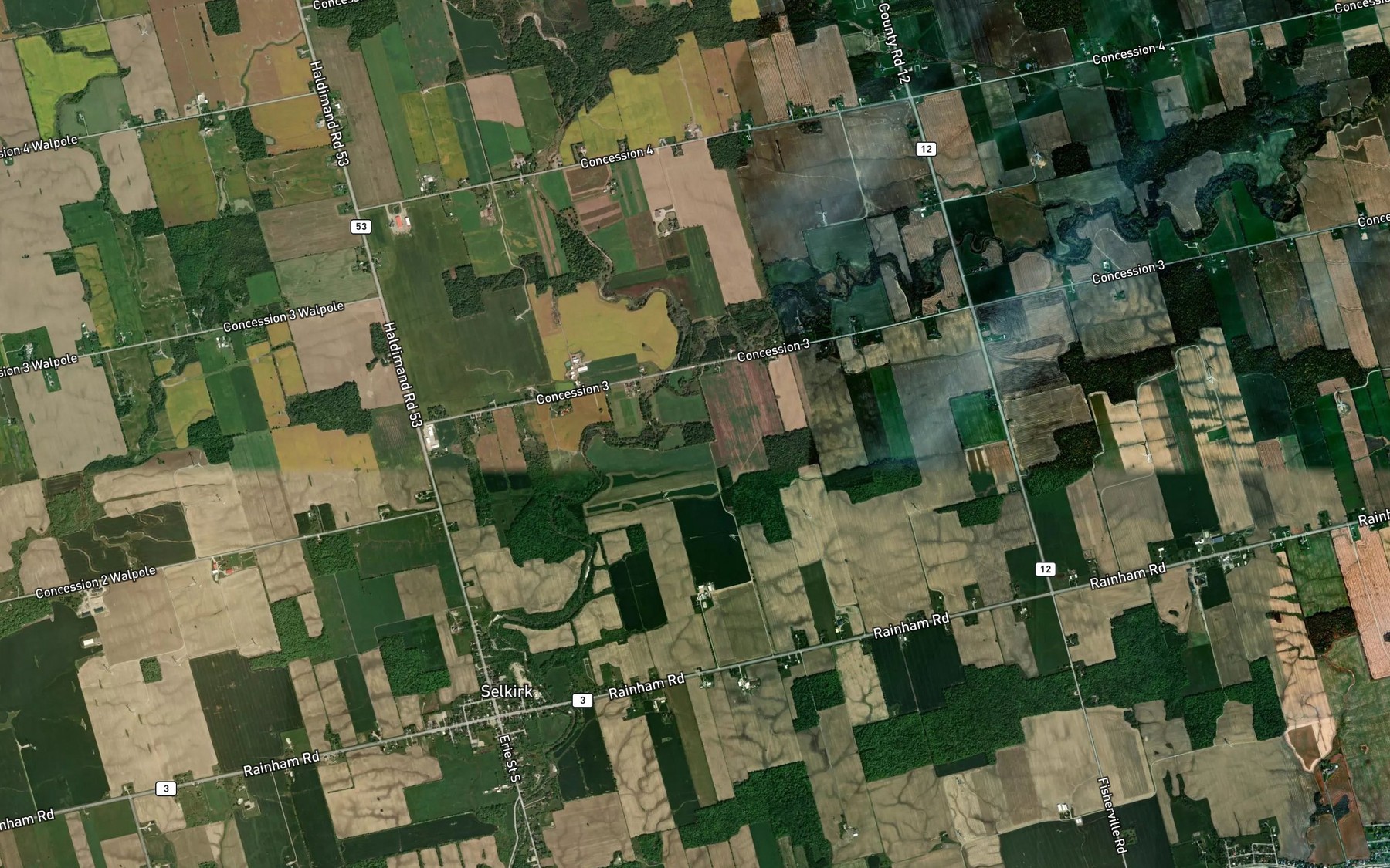 Satellite map of the Hemlock Creek