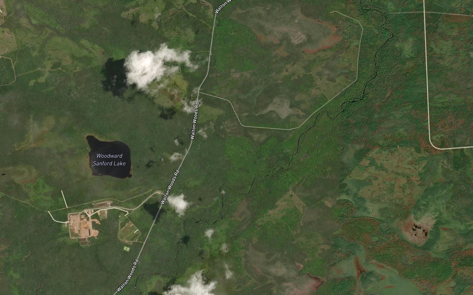Satellite map of the Threemile Brook