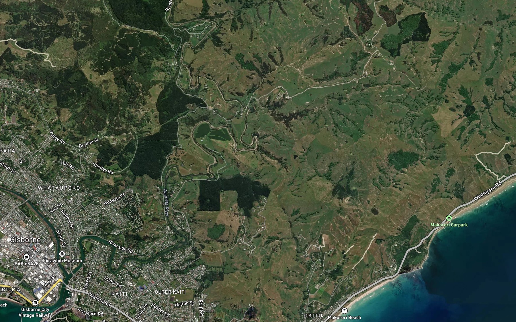 Satellite map of the Hamanatua Stream