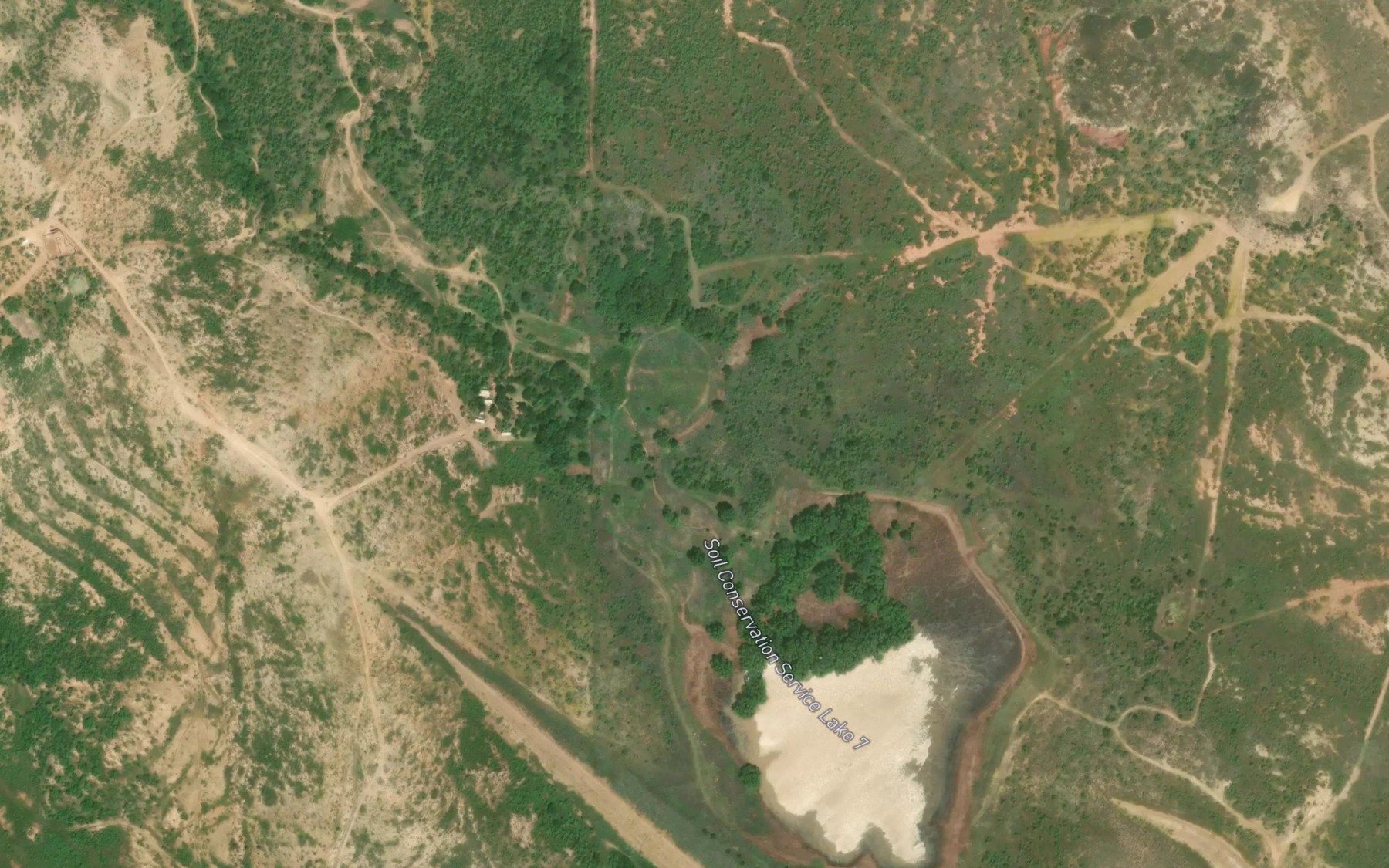 Satellite map of the Soil Conservation Service Site 7 Reservoir