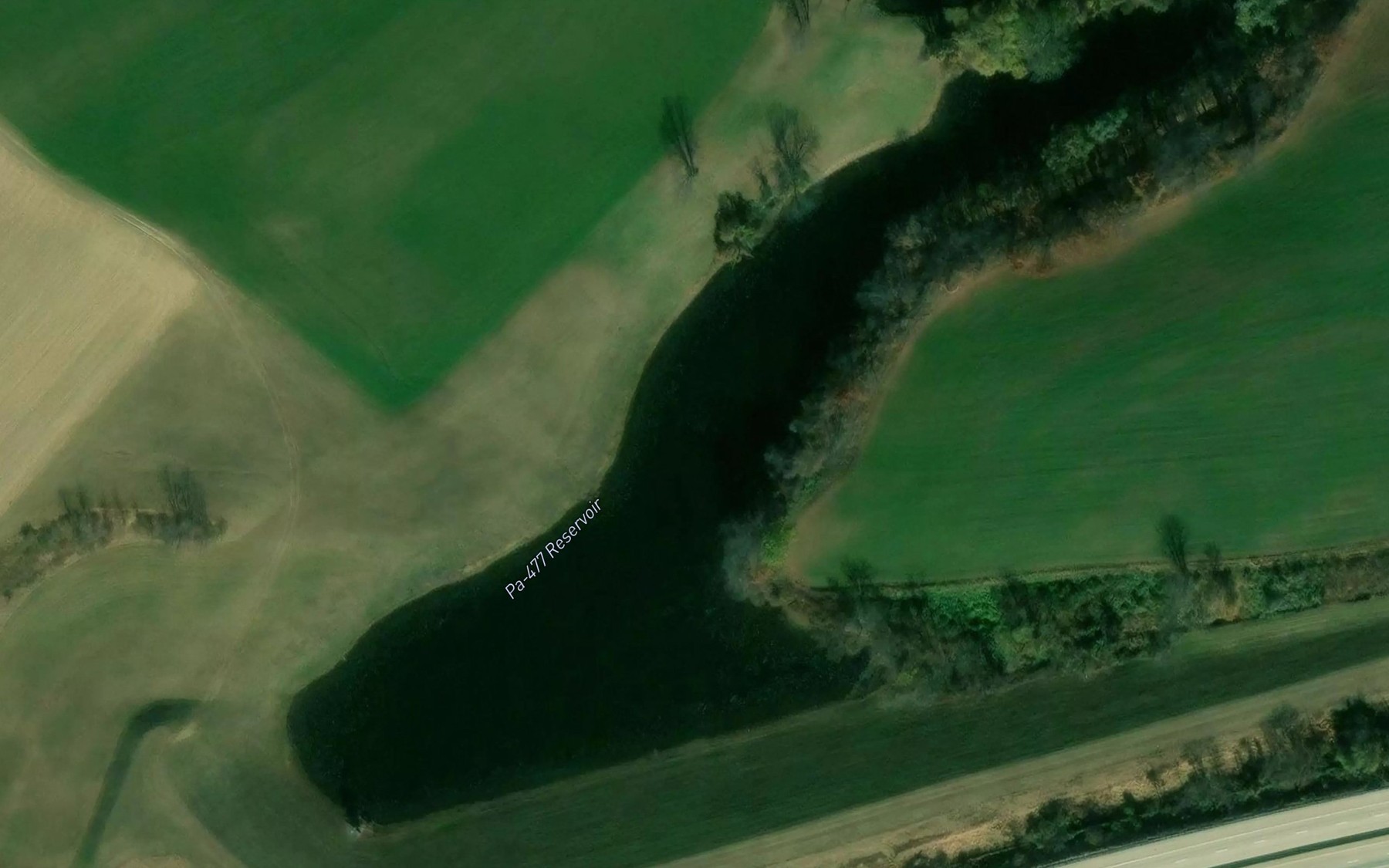 Satellite map of the PA-477 Reservoir