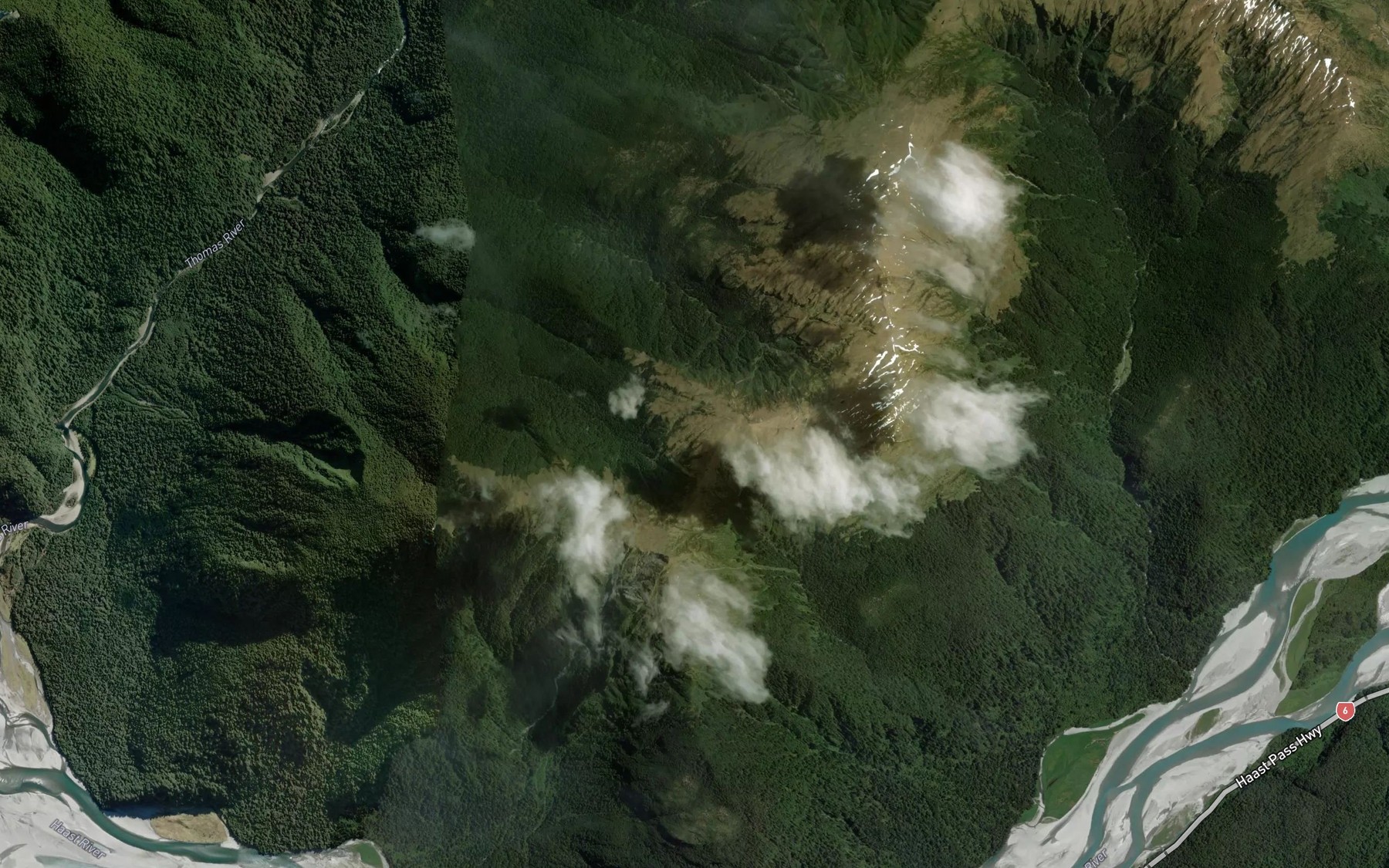 Satellite map of the Cushat Creek