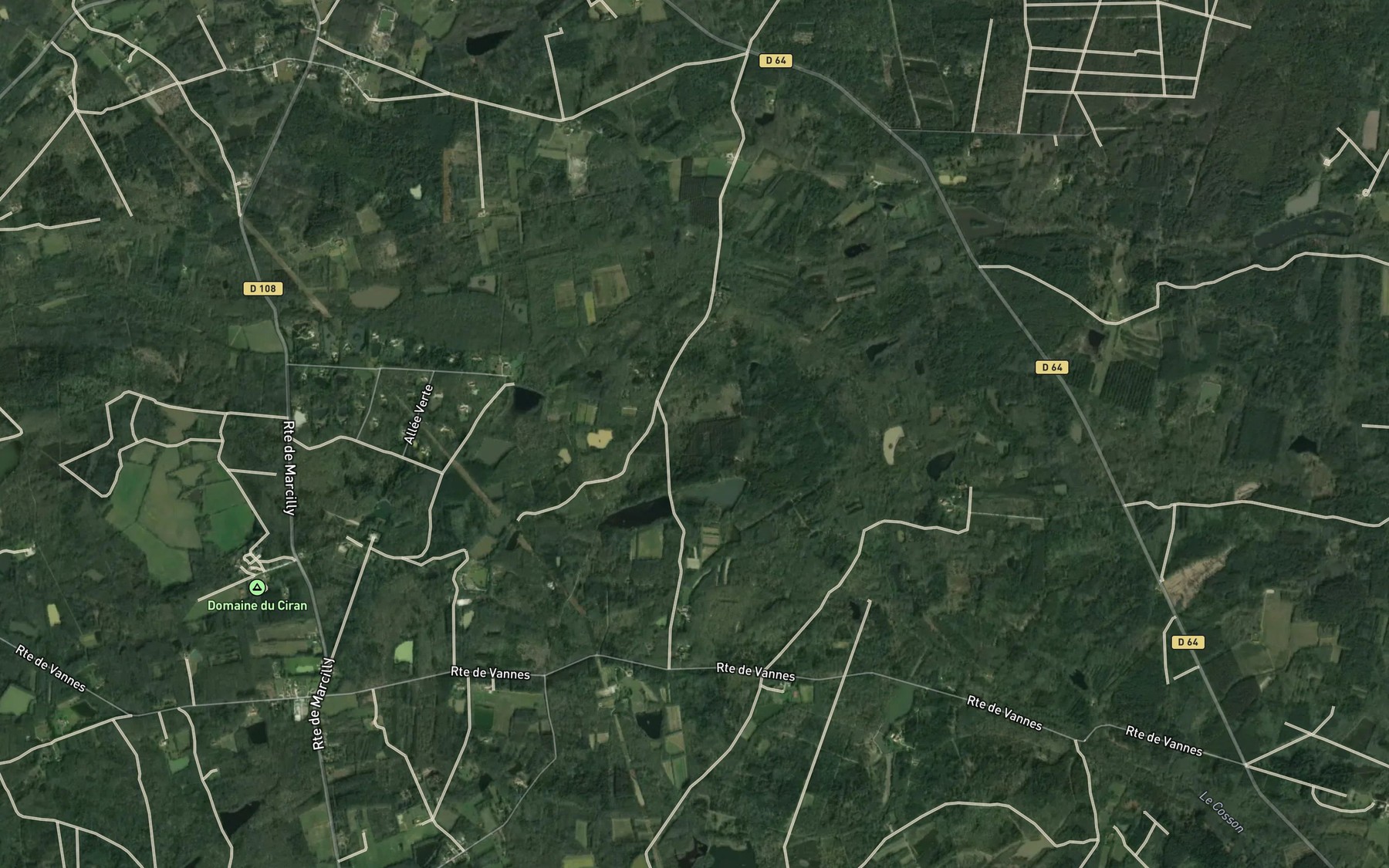 Satellite map of the Etang de Bouchebrand