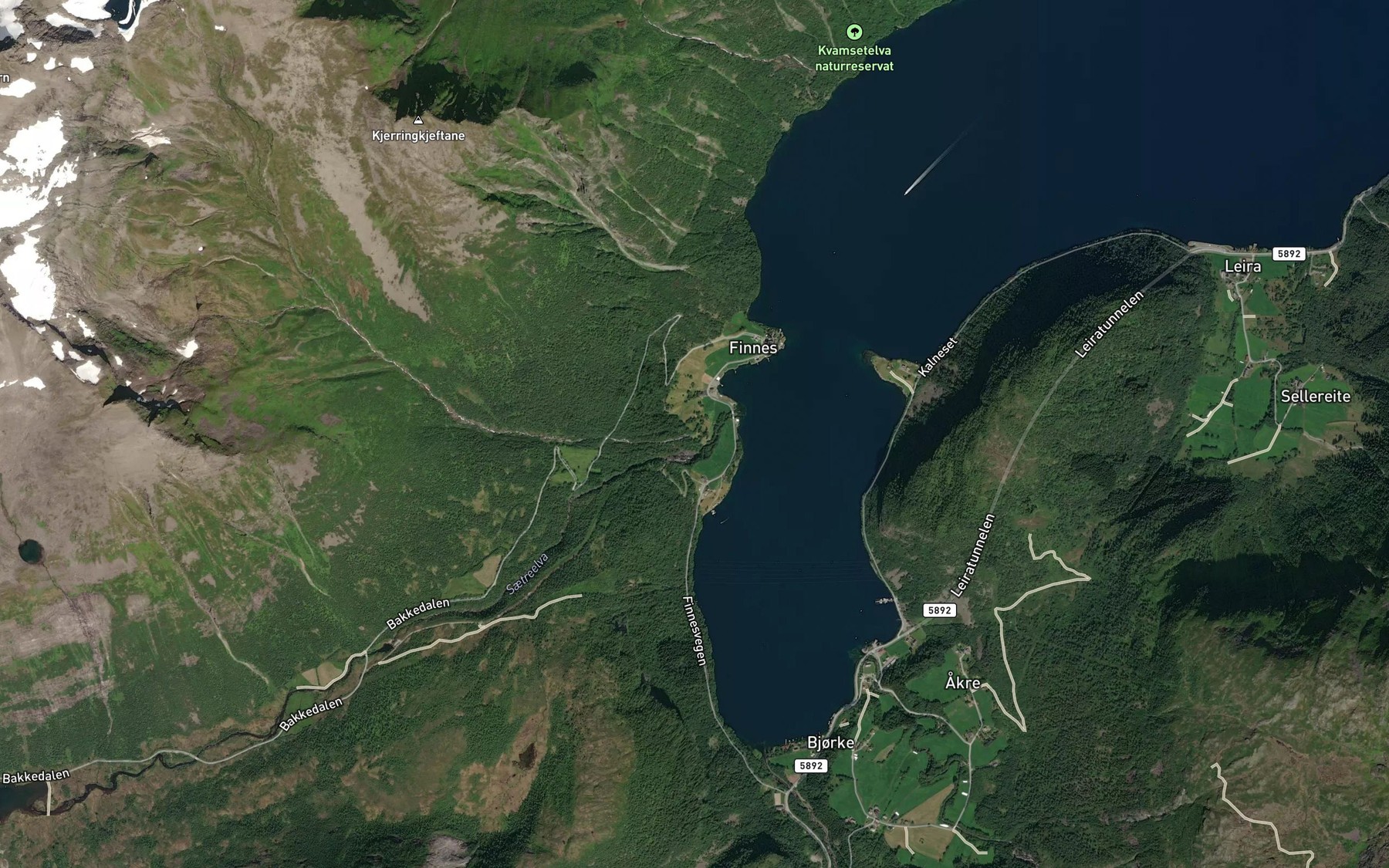 Satellite map of the Ryseana
