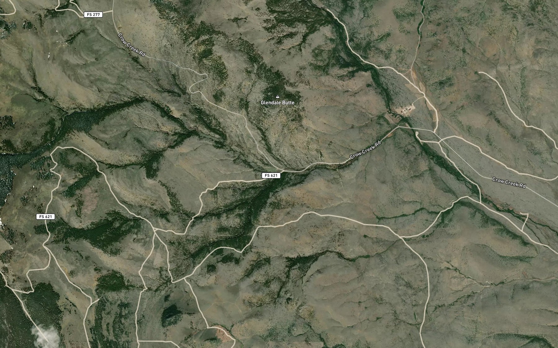 Satellite map of the South Fork Slim Sam Creek