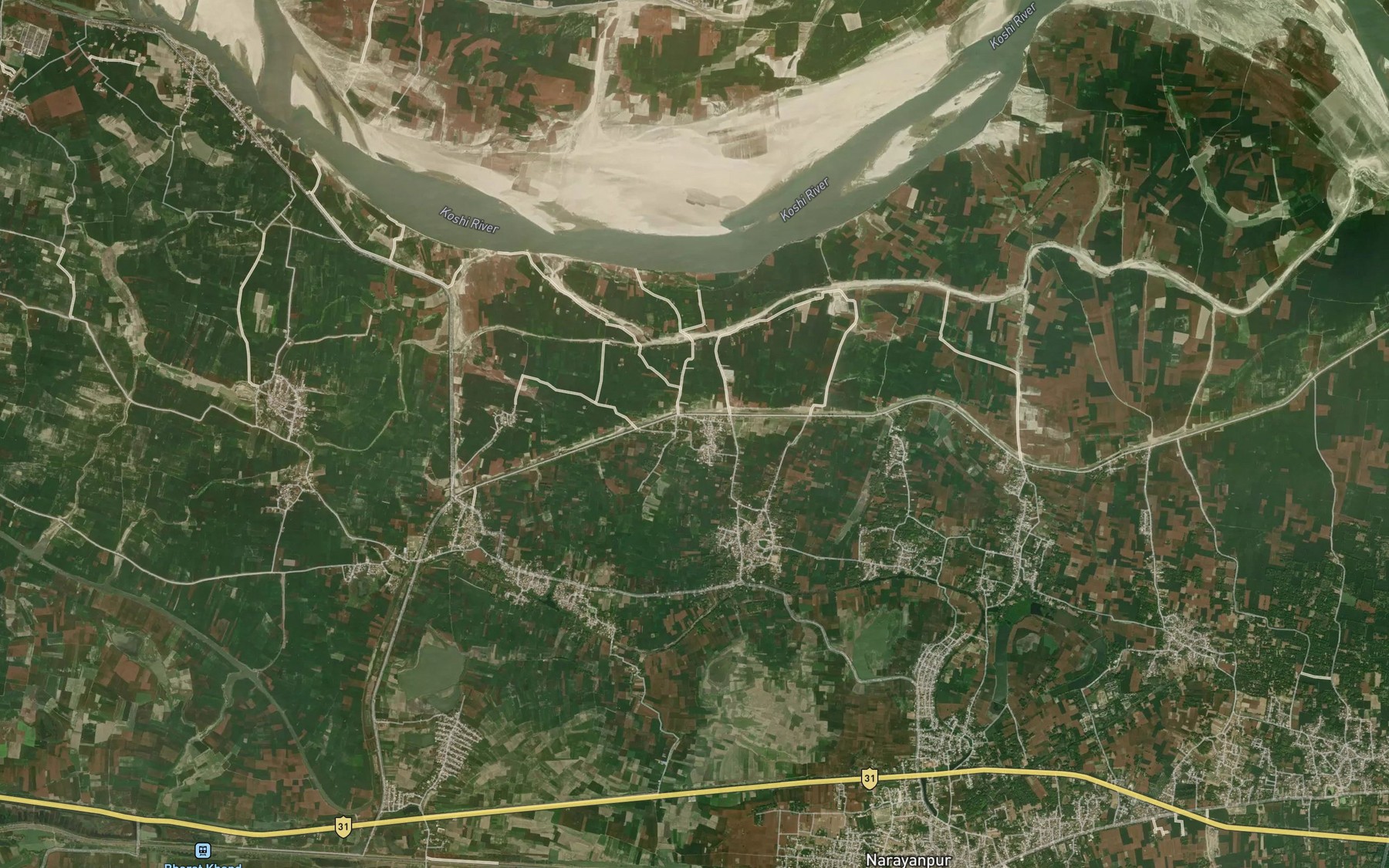 Satellite map of the Sonhar Nadi