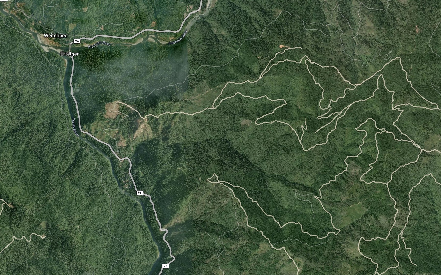 Satellite map of the Deerhorn Creek