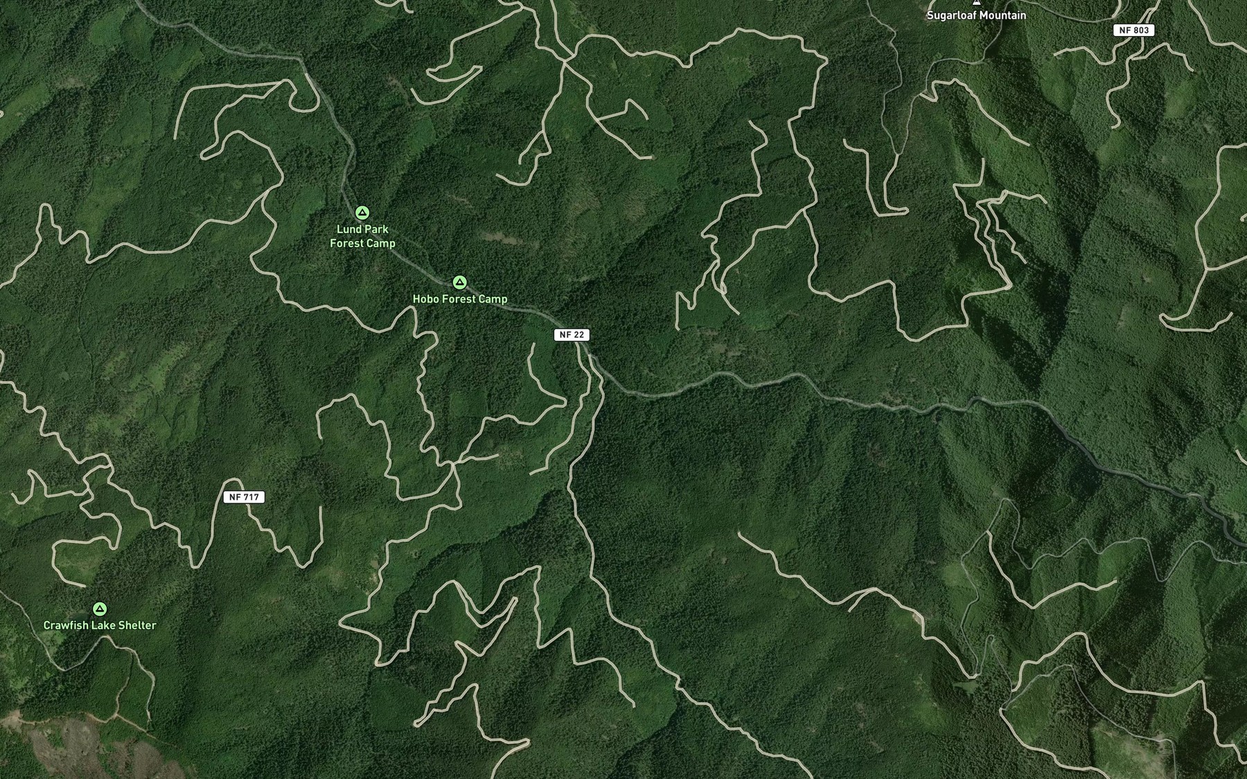 Satellite map of the Champion Creek