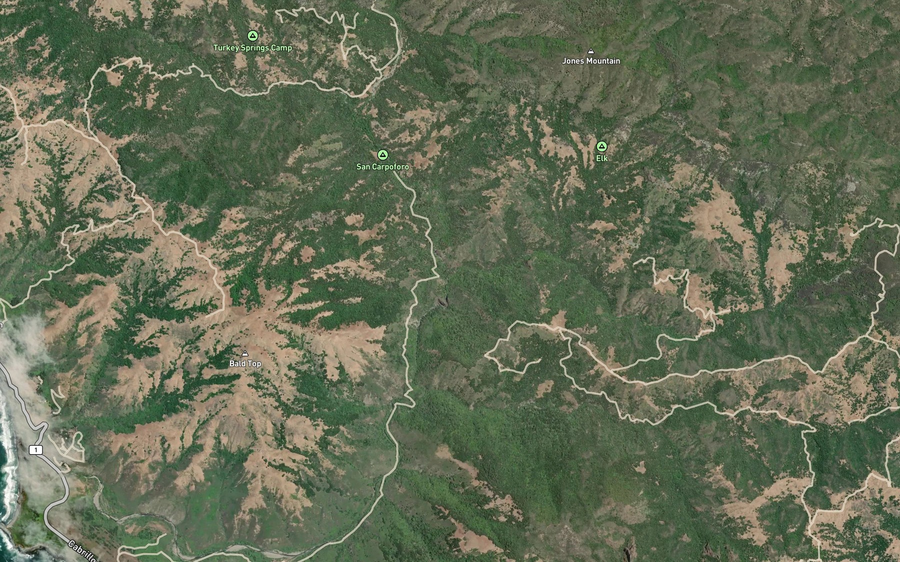 Satellite map of the Chris Flood Creek