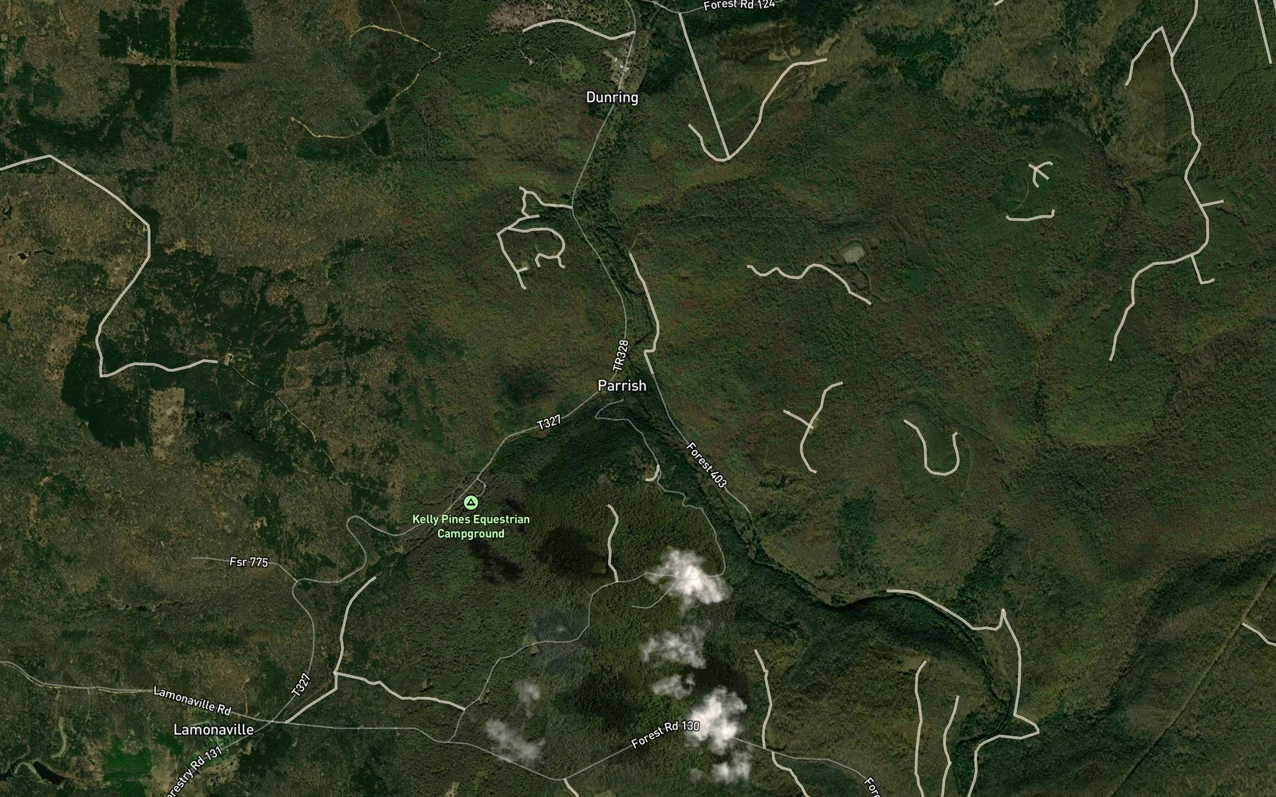 Satellite map of the Wolf Run