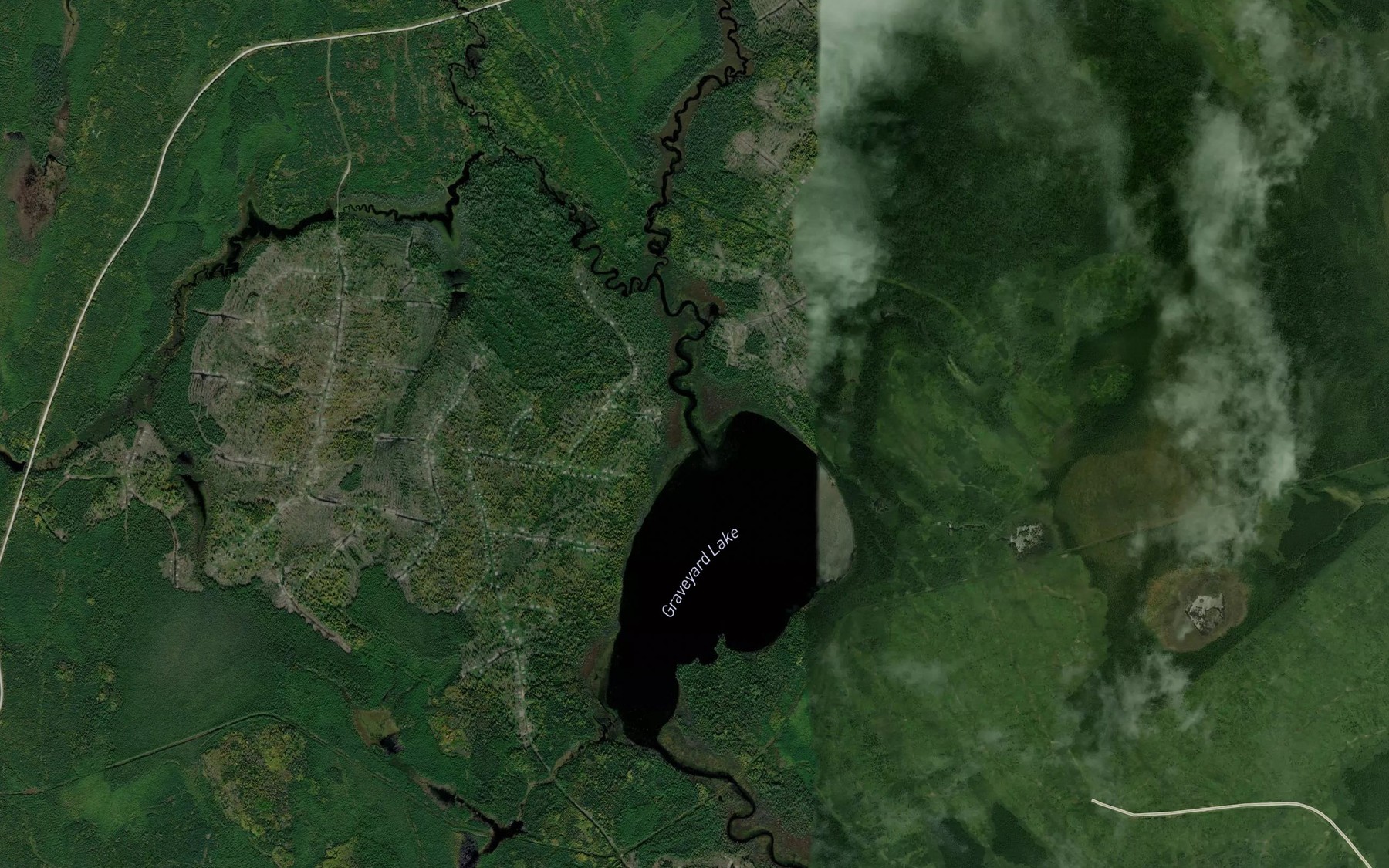 Satellite map of the West Graveyard Creek