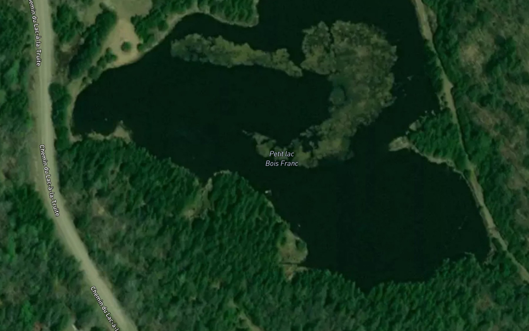 Satellite map of the Petit lac Bois Franc