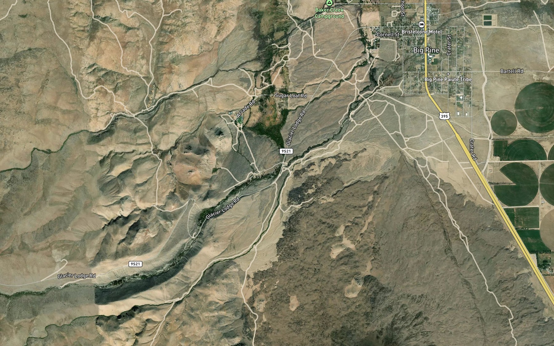 Satellite map of the Little Pine Creek