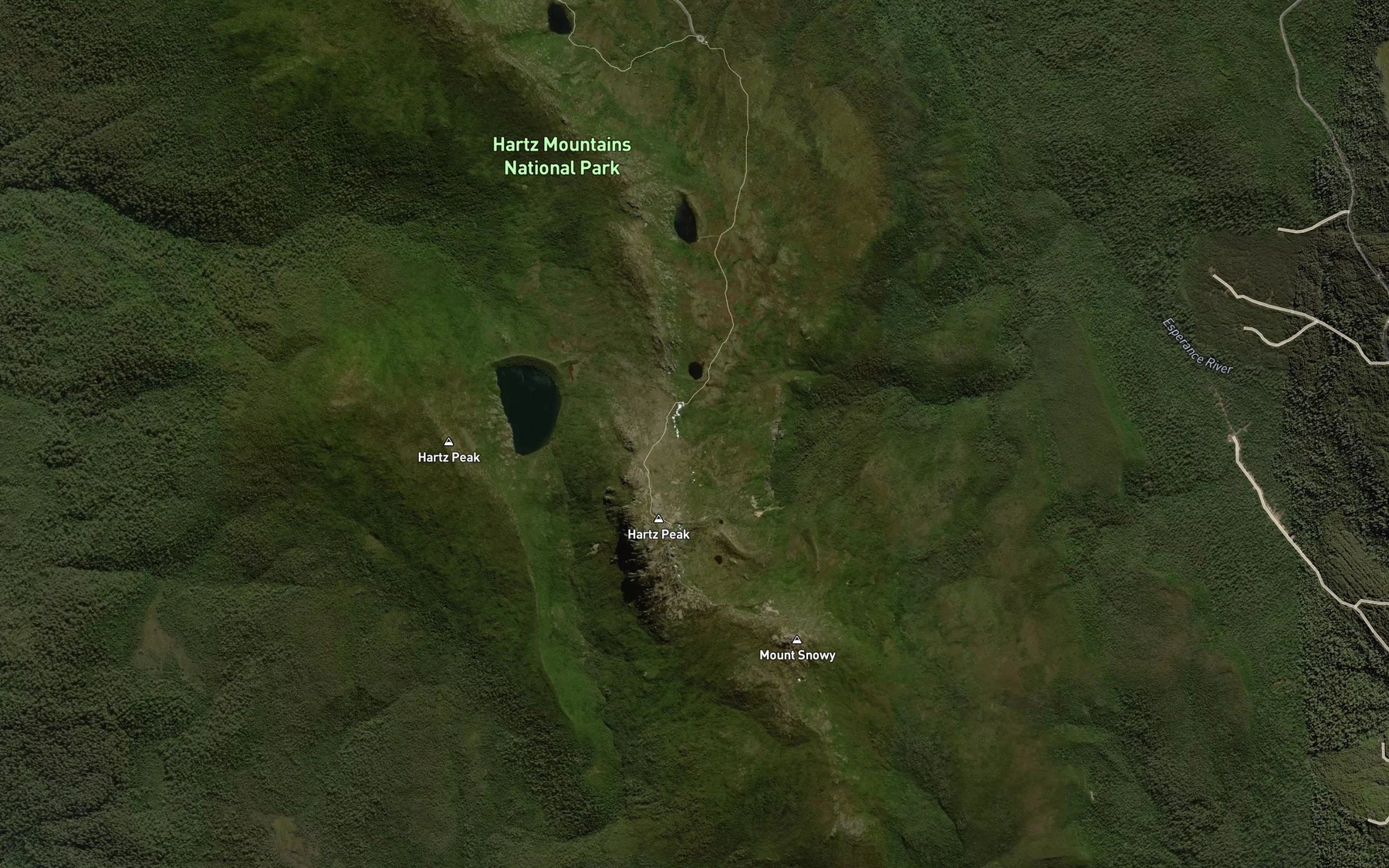 Satellite map of the Arthur Tarn