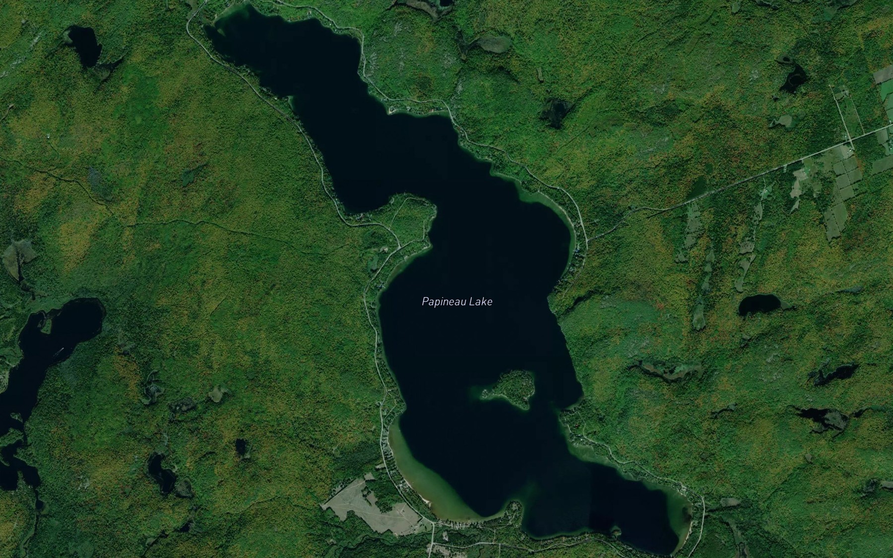 Satellite map of the Papineau Lake