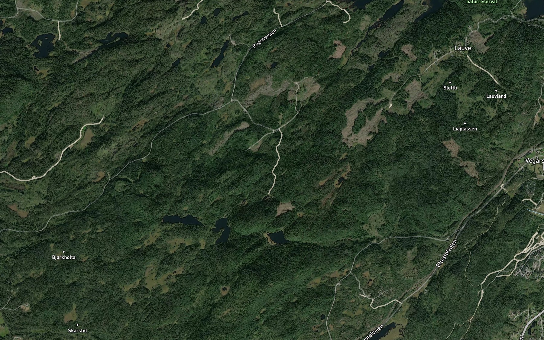 Satellite map of the Skeimobekken