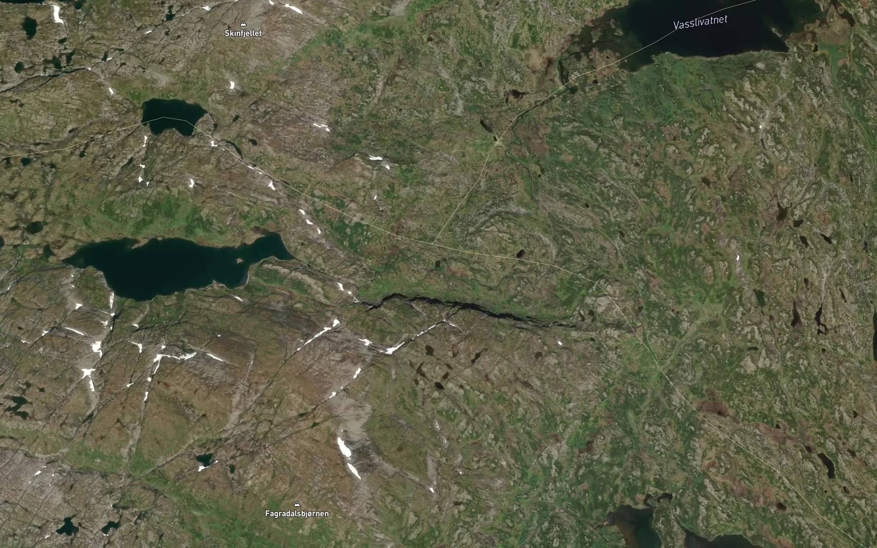 Satellite map of the Skuggabjorgelvi
