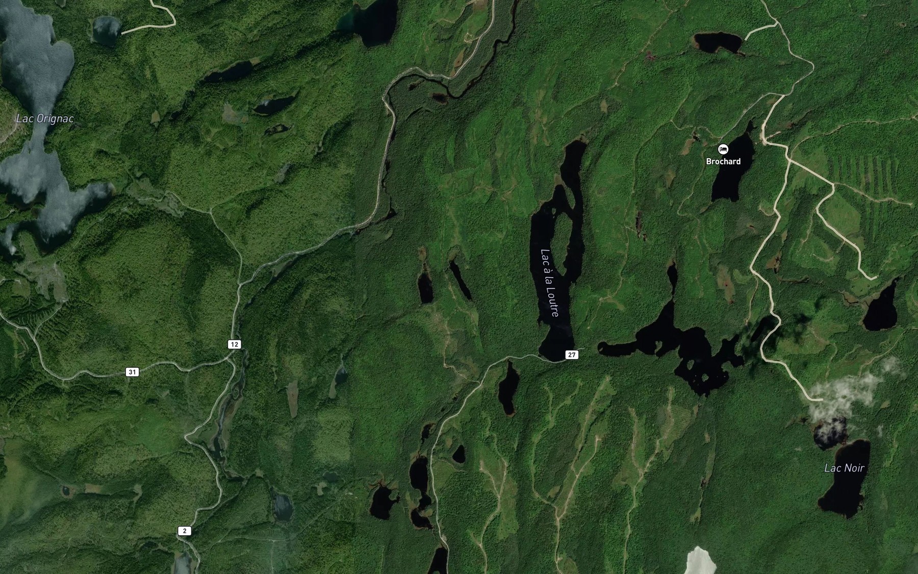 Satellite map of the Lac Loupe