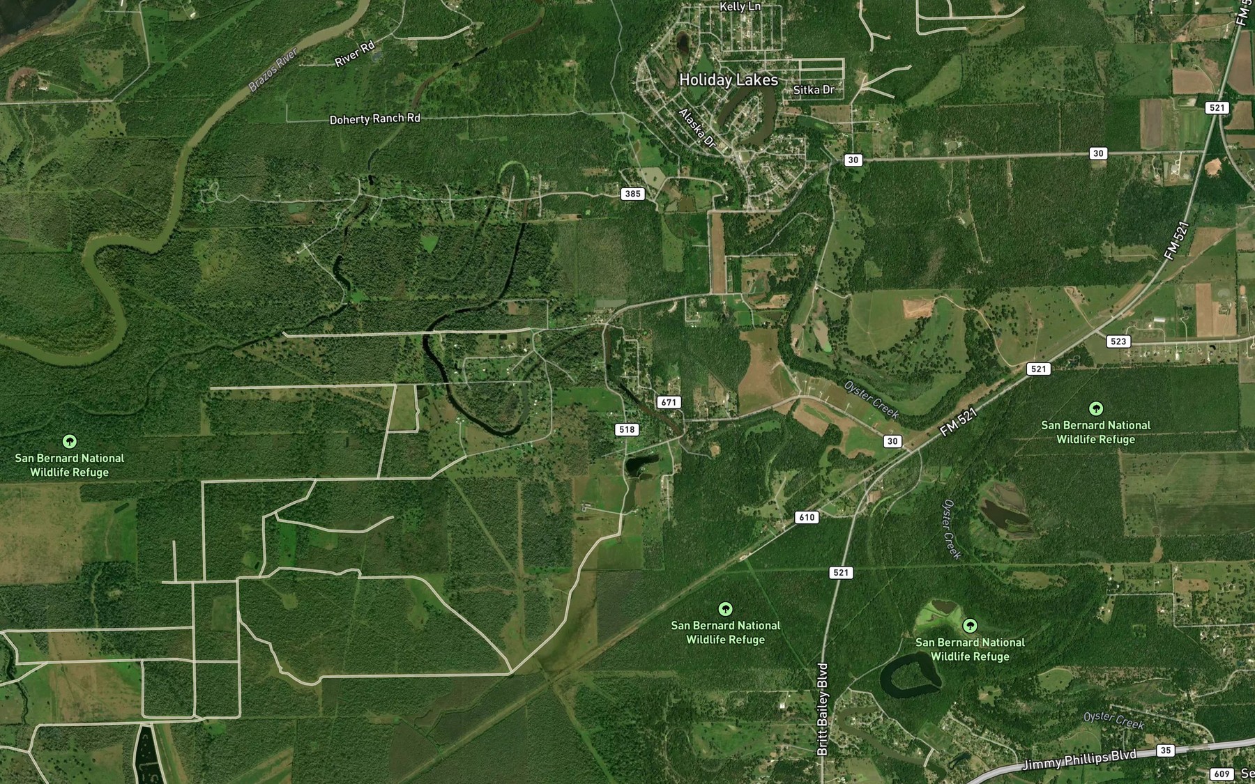 Satellite map of the Long Pond